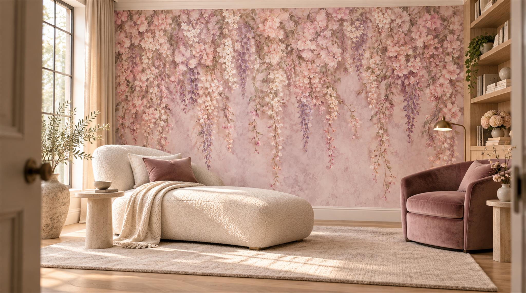 Pink Decorative Wall Art Wallpaper Mural Scene