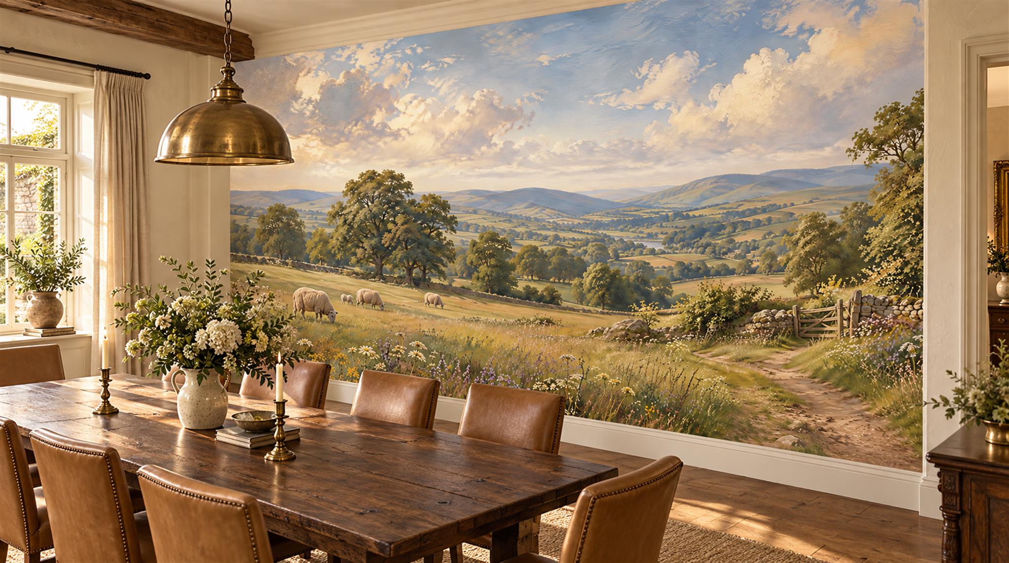 Olive Decorative Wall Art Wallpaper Mural Scene