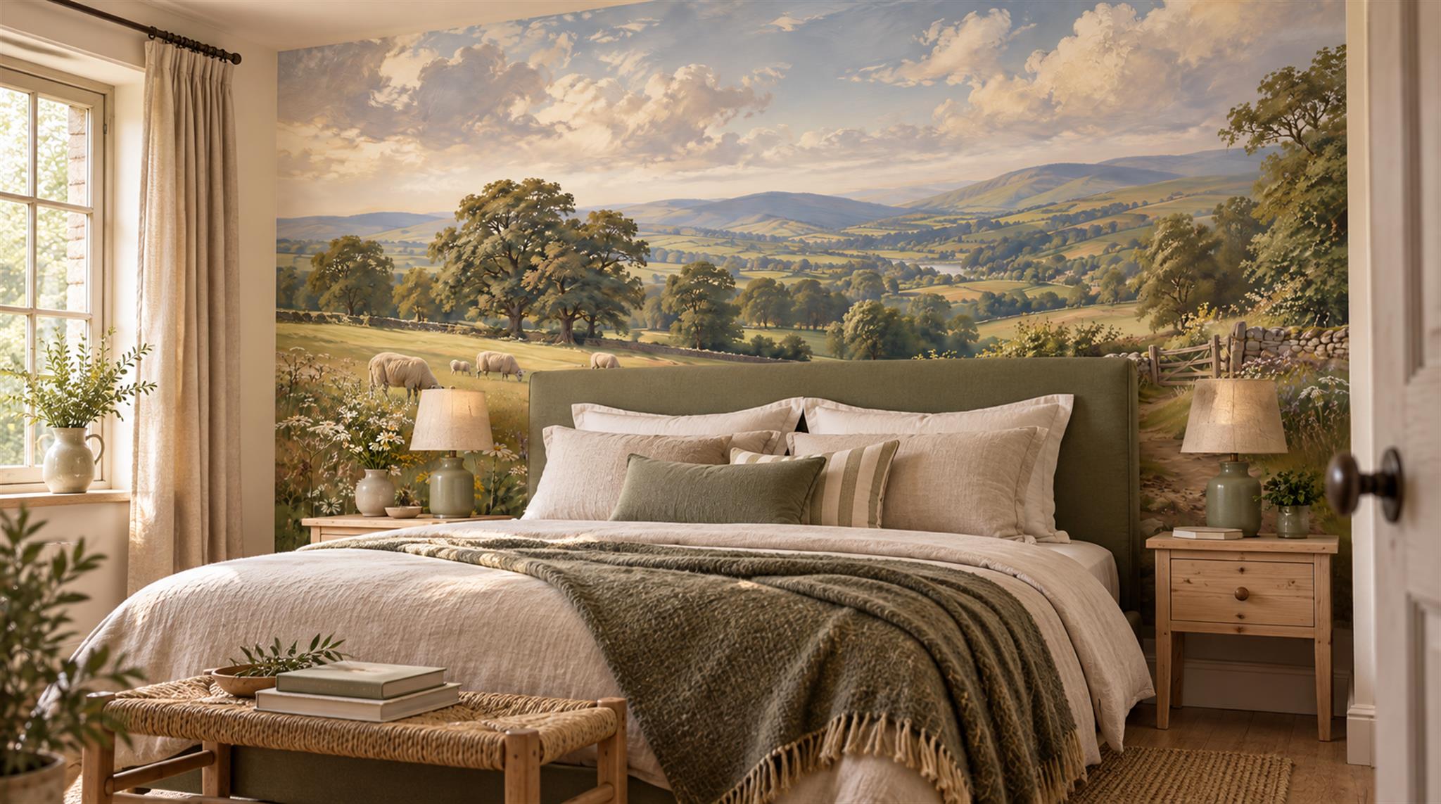 Olive Decorative Wall Art Wallpaper Mural Scene
