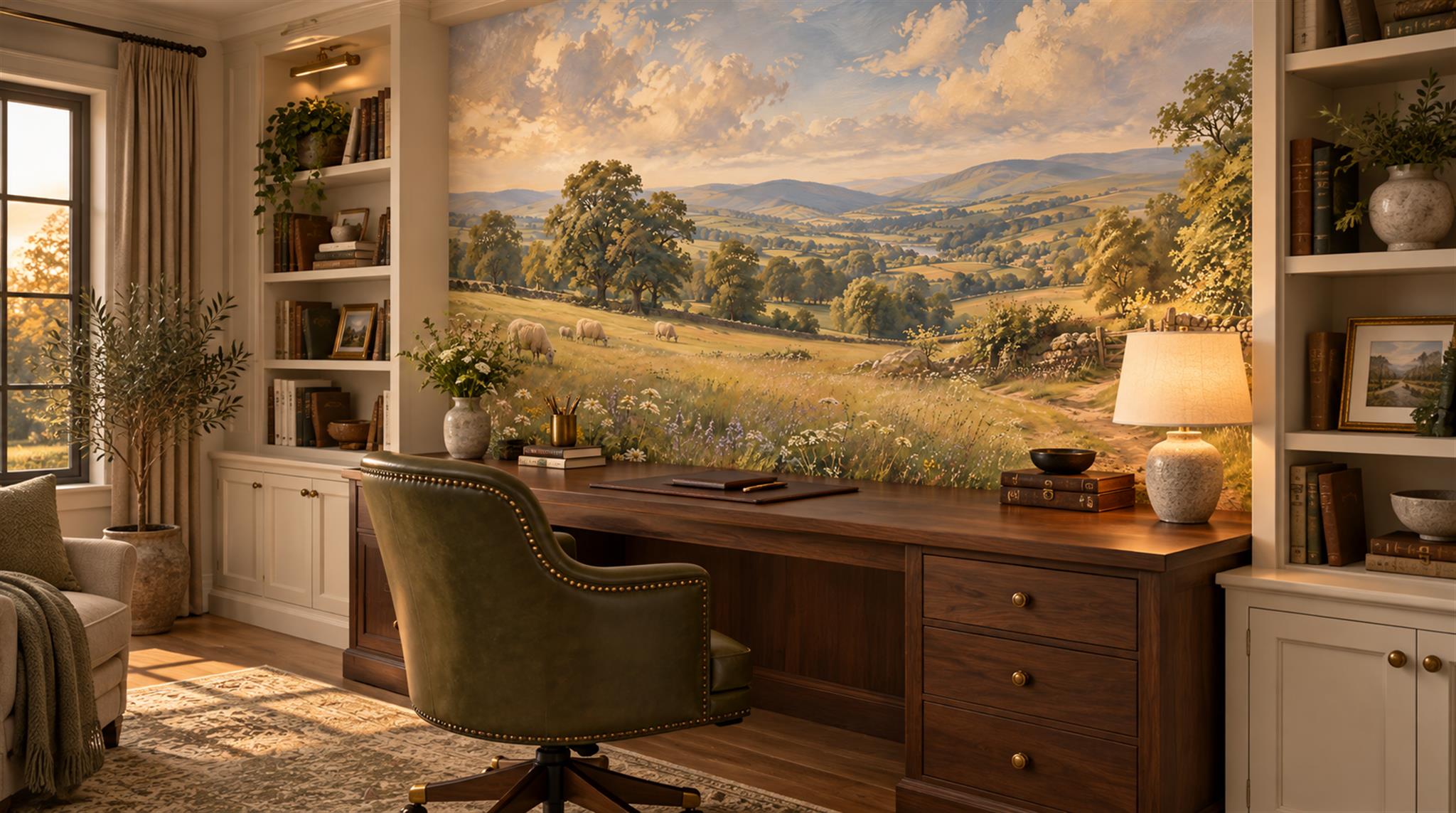 Olive Decorative Wall Art Wallpaper Mural Scene