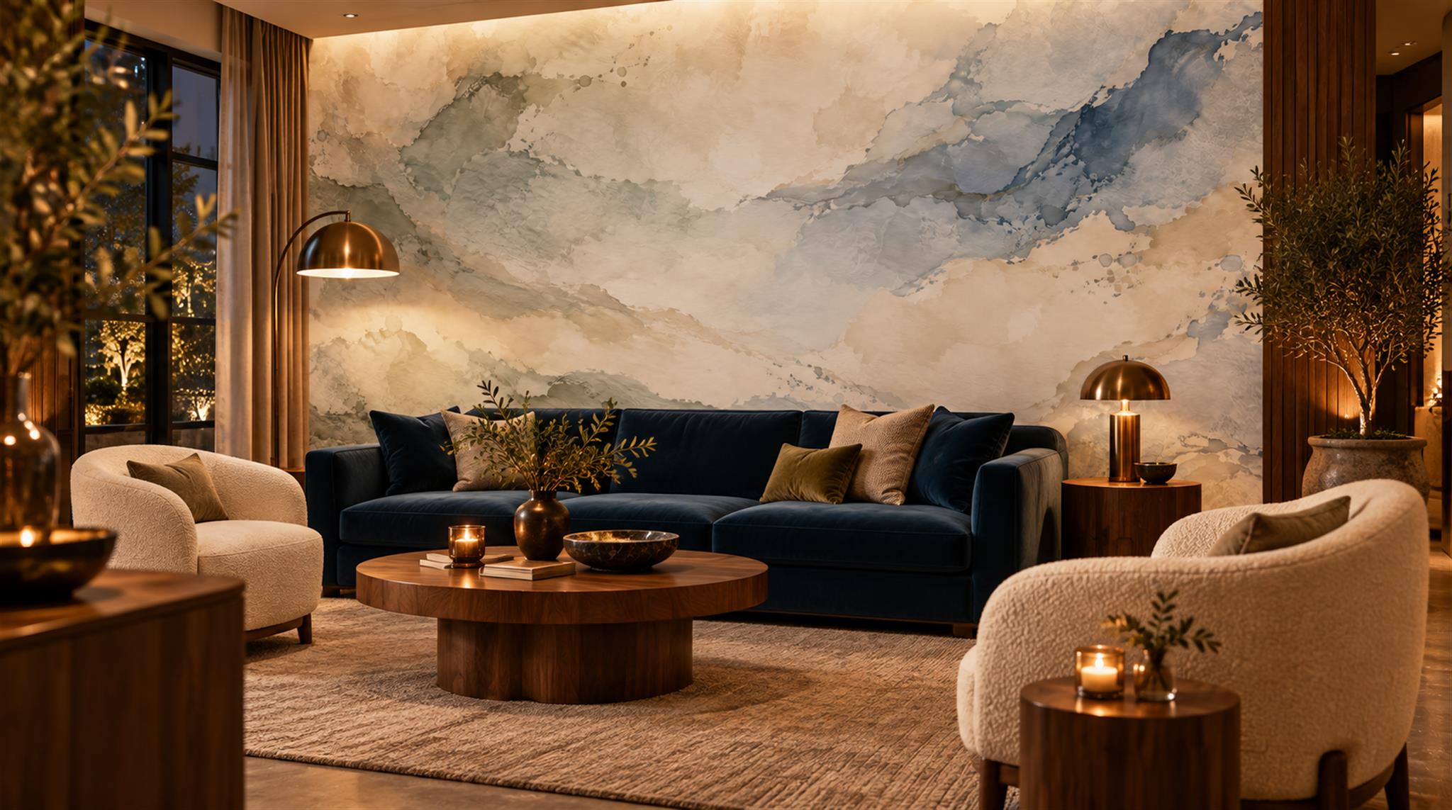 Blue Soft Cloudscape Wallpaper Mural Scene