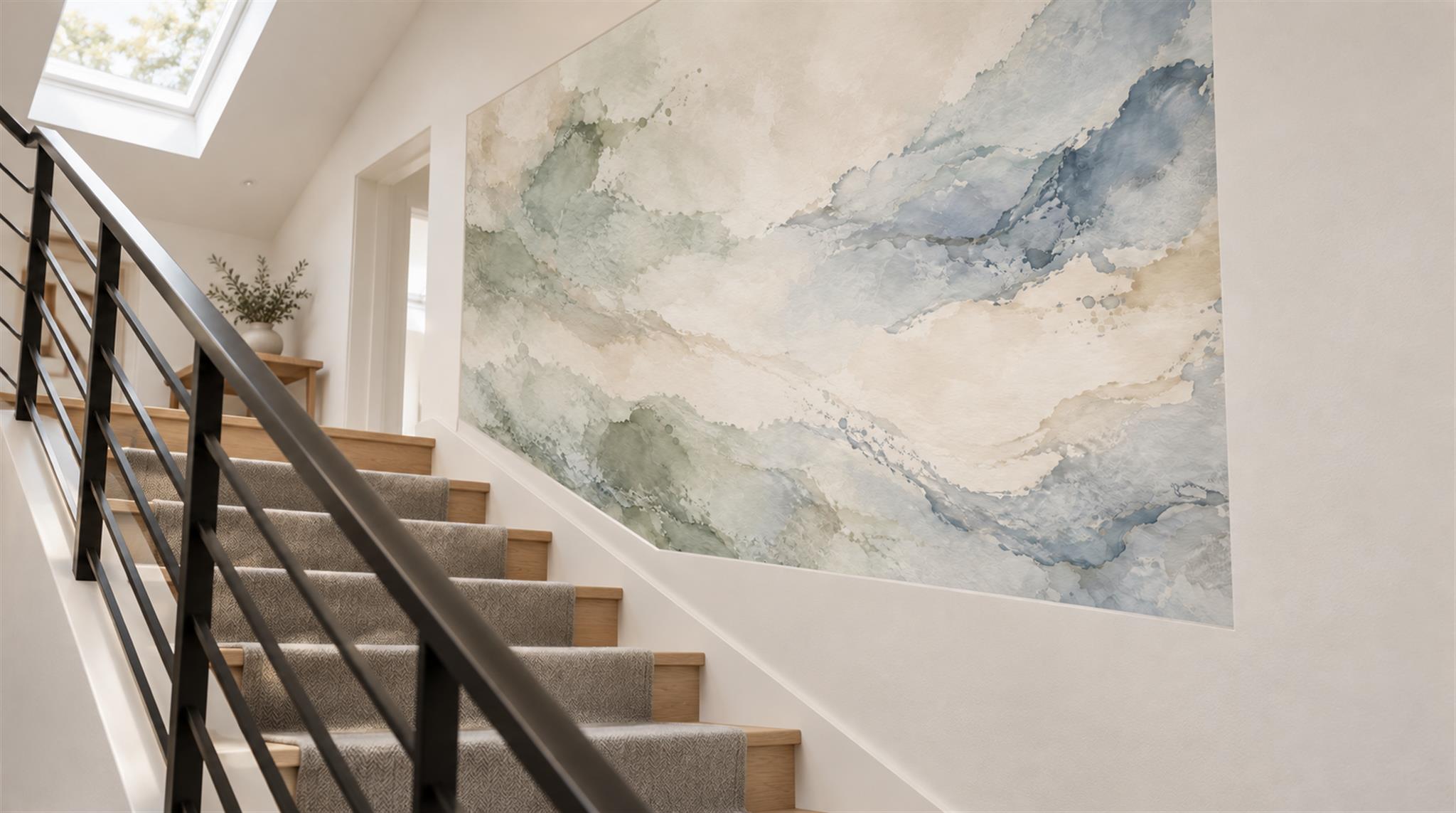 Blue Soft Cloudscape Wallpaper Mural Scene
