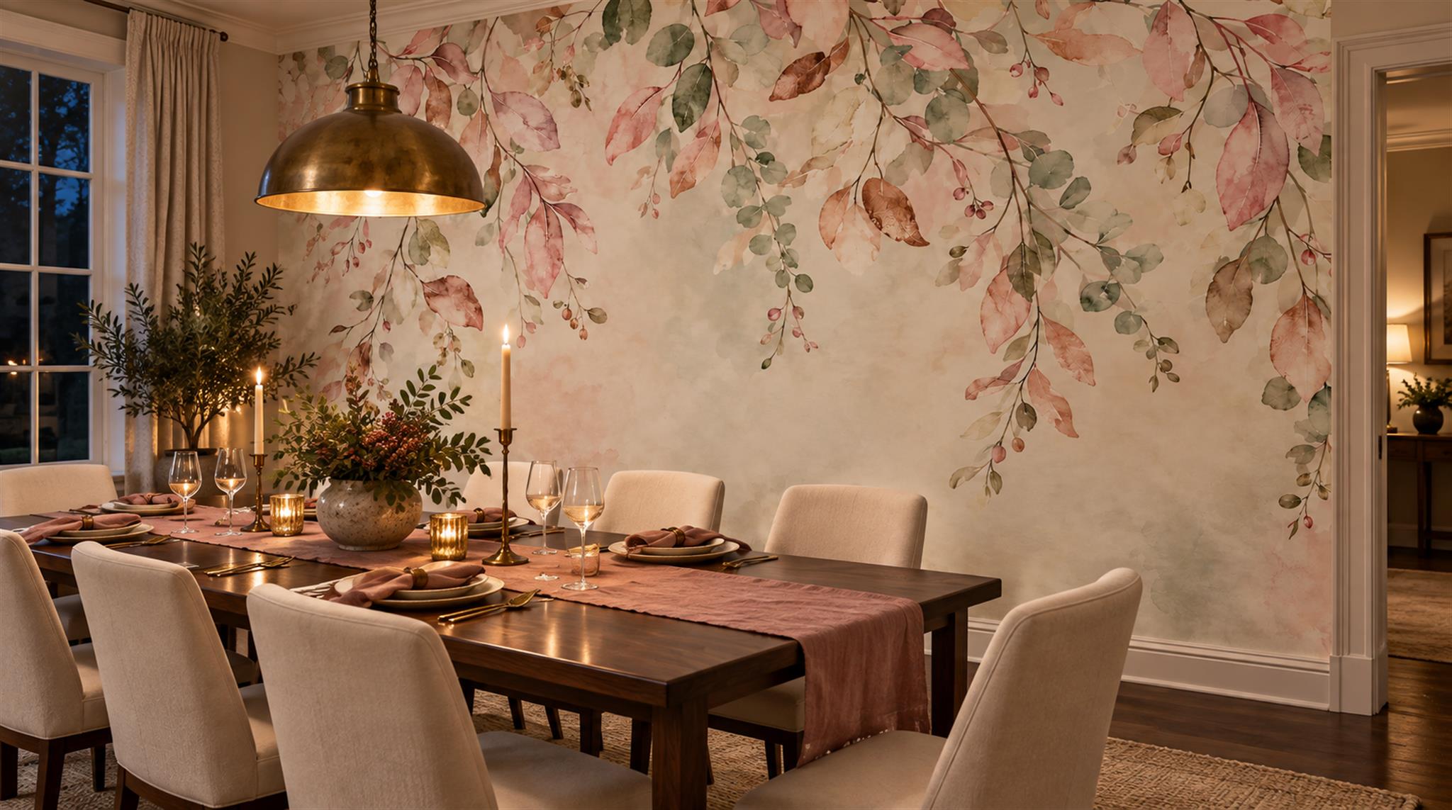 Pink Decorative Wall Art Wallpaper Mural Scene