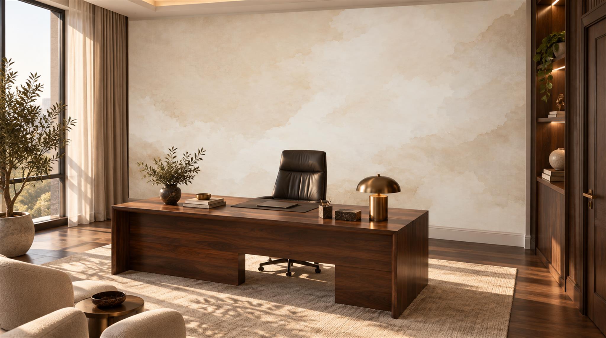 Ivory Soft Cloudscape Wallpaper Mural Scene