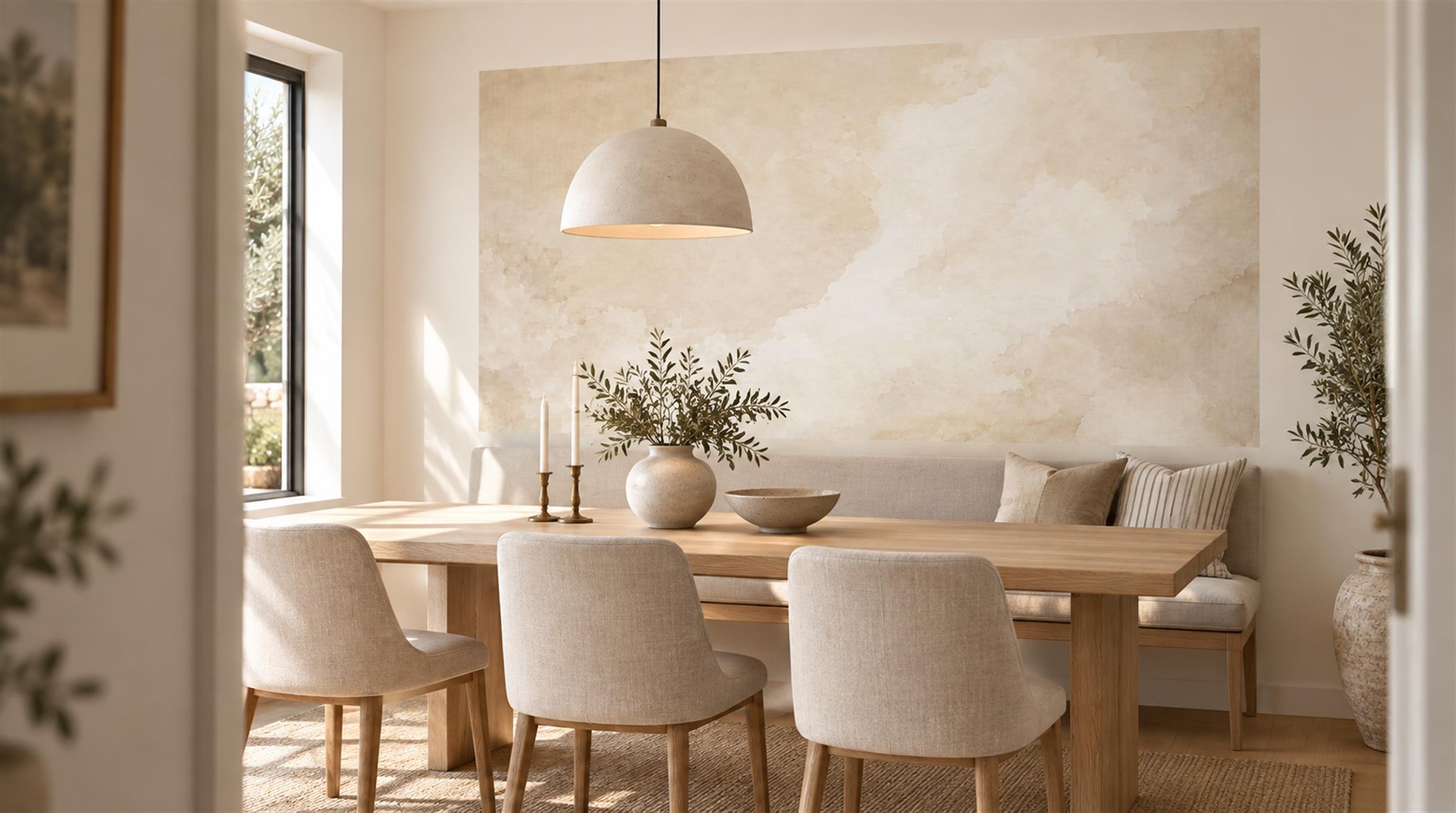 Ivory Soft Cloudscape Wallpaper Mural Scene