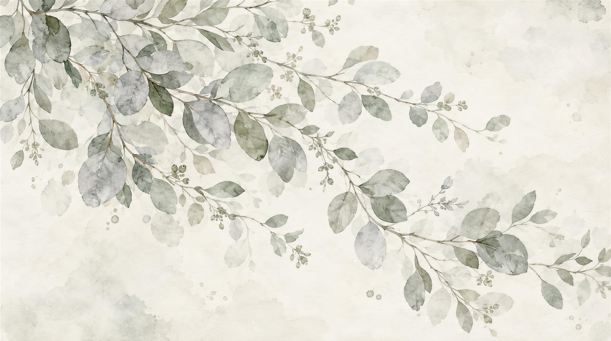 Sage Green Decorative Wall Art Wallpaper Mural Main