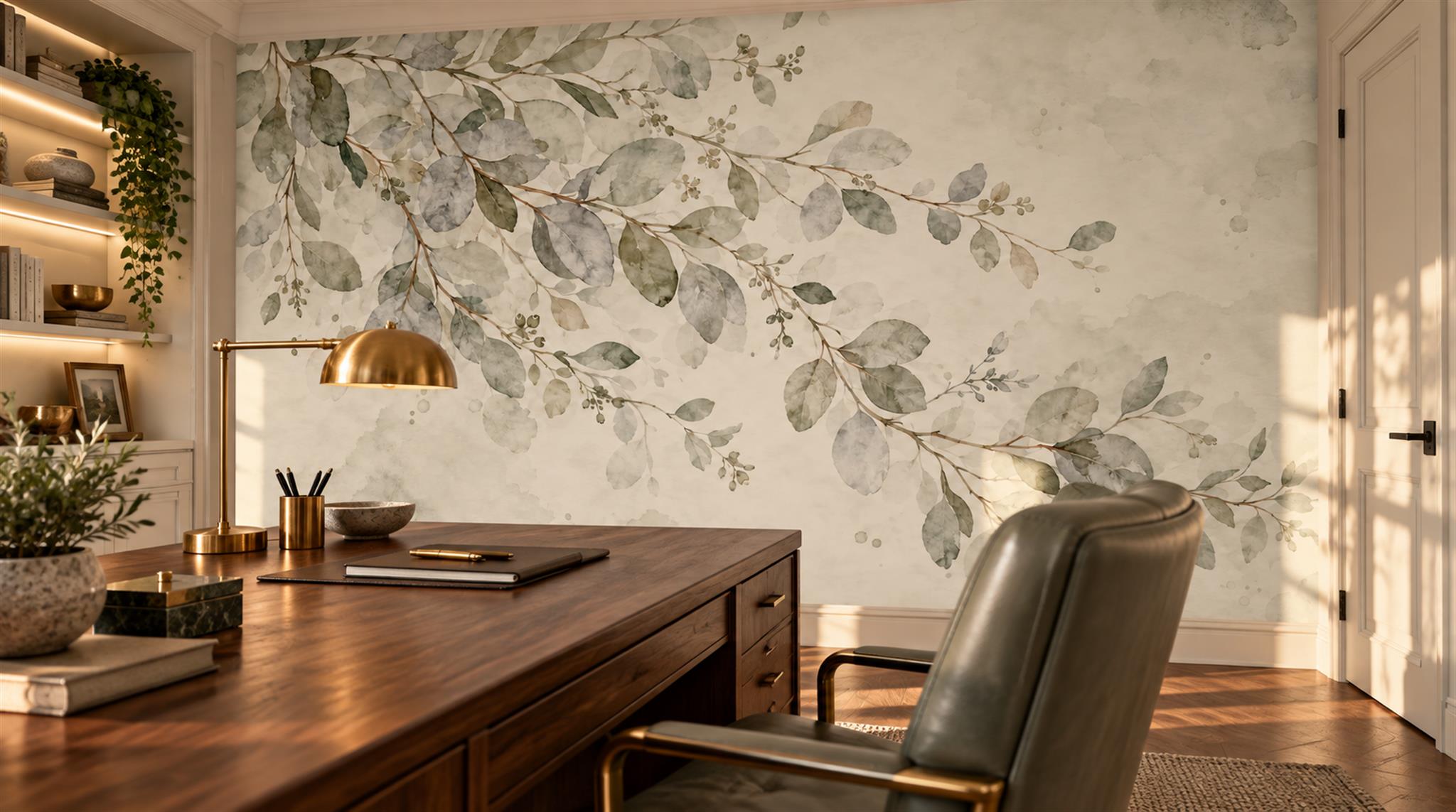 Sage Green Decorative Wall Art Wallpaper Mural Scene
