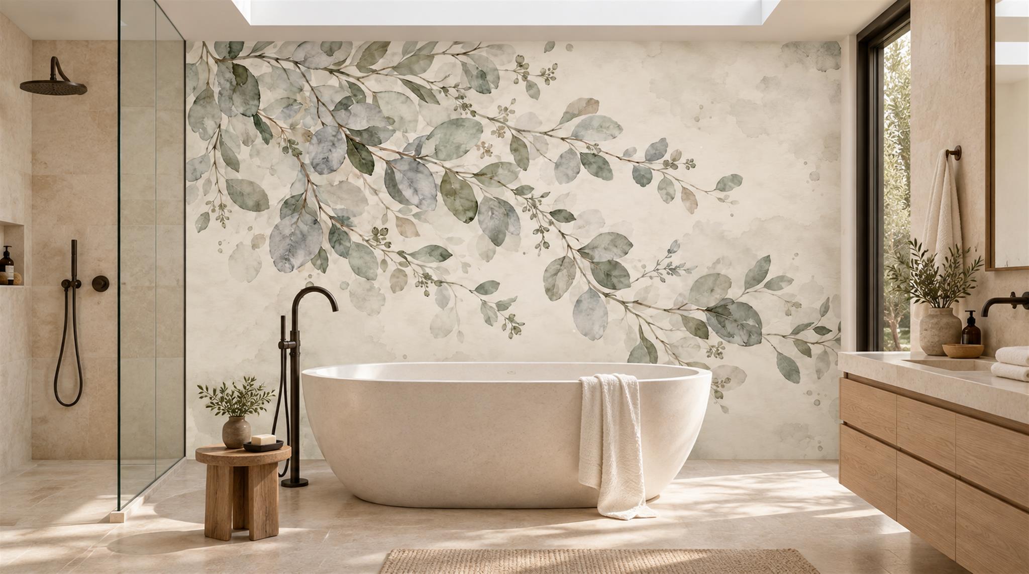 Sage Green Decorative Wall Art Wallpaper Mural Scene