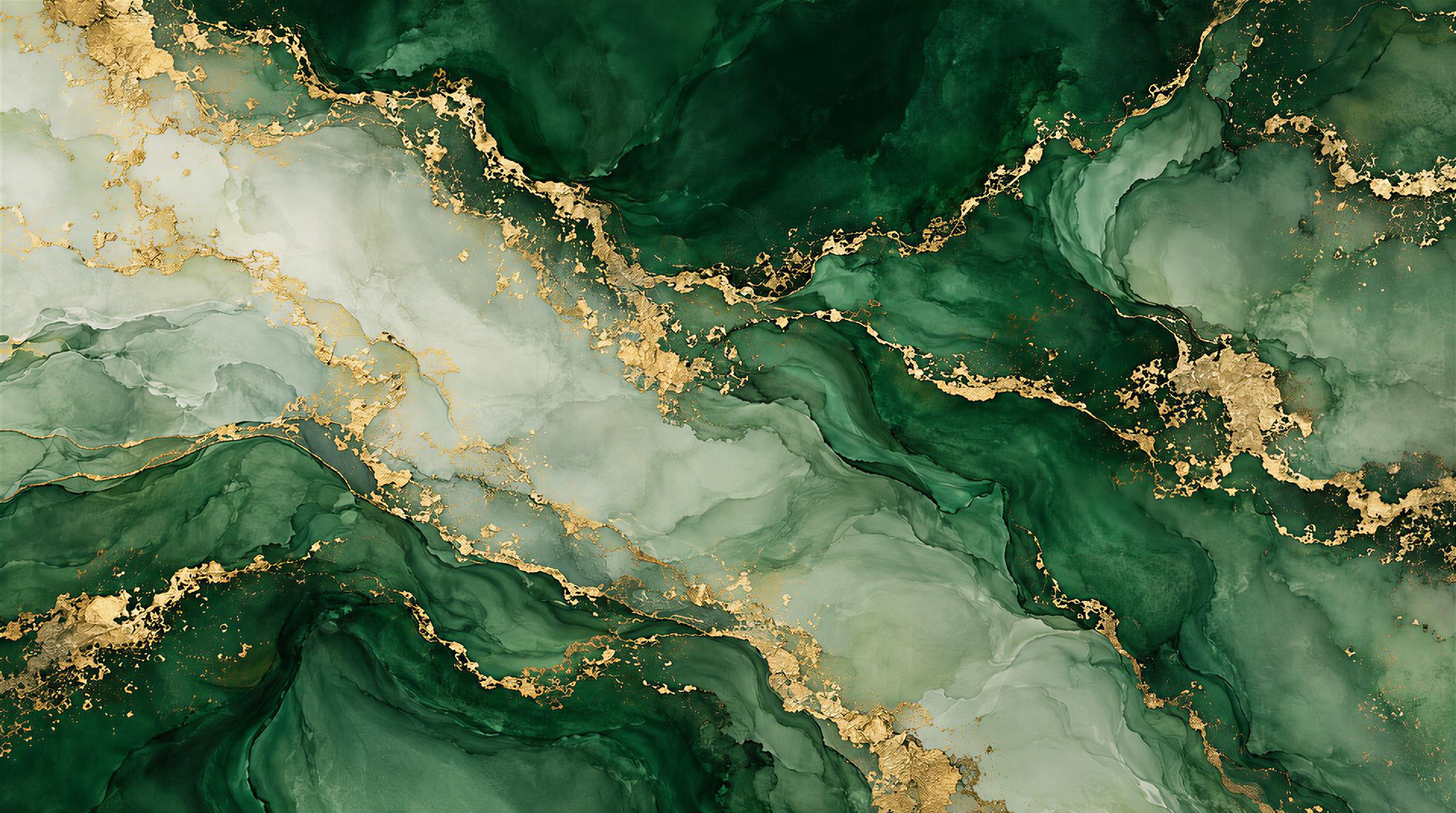 Green Marble Veining Wallpaper Mural Main