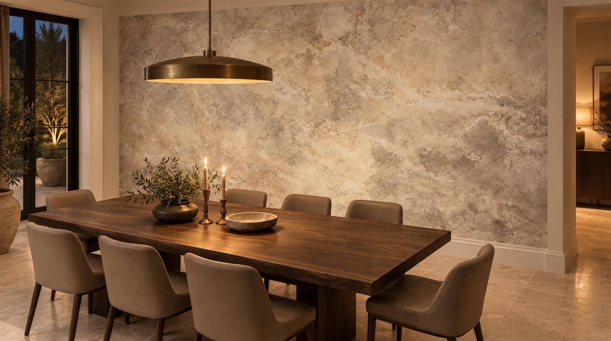 Taupe Stone Texture Wallpaper Mural Scene