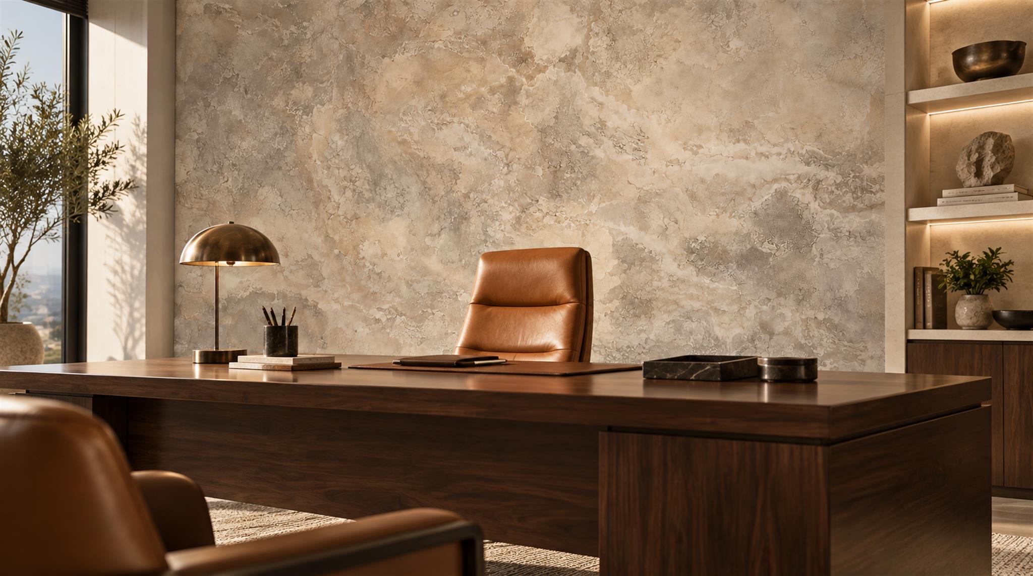 Taupe Stone Texture Wallpaper Mural Scene