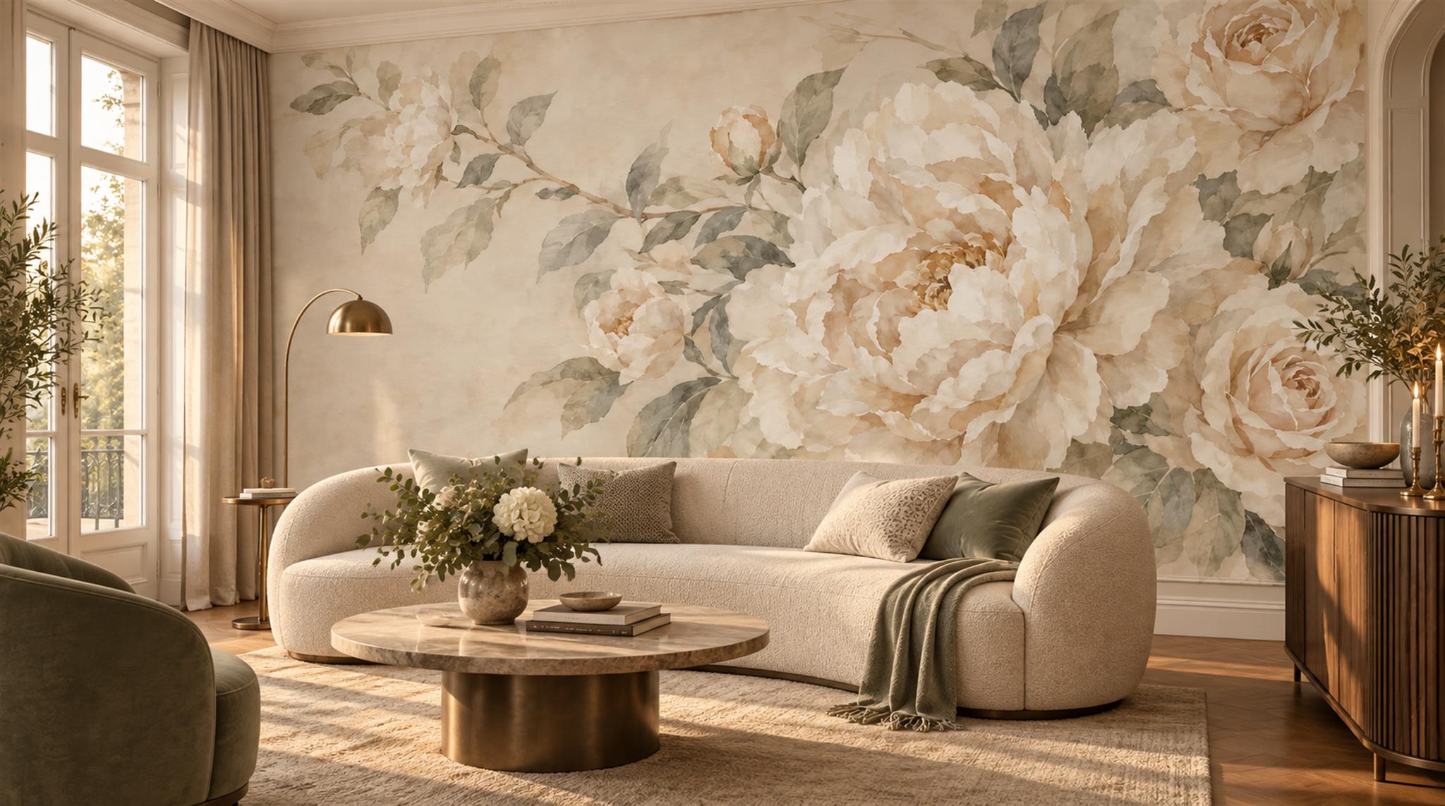 Ivory Decorative Wall Art Wallpaper Mural Scene