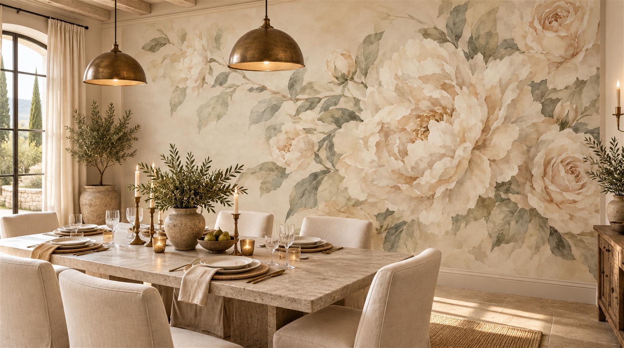 Ivory Decorative Wall Art Wallpaper Mural Scene