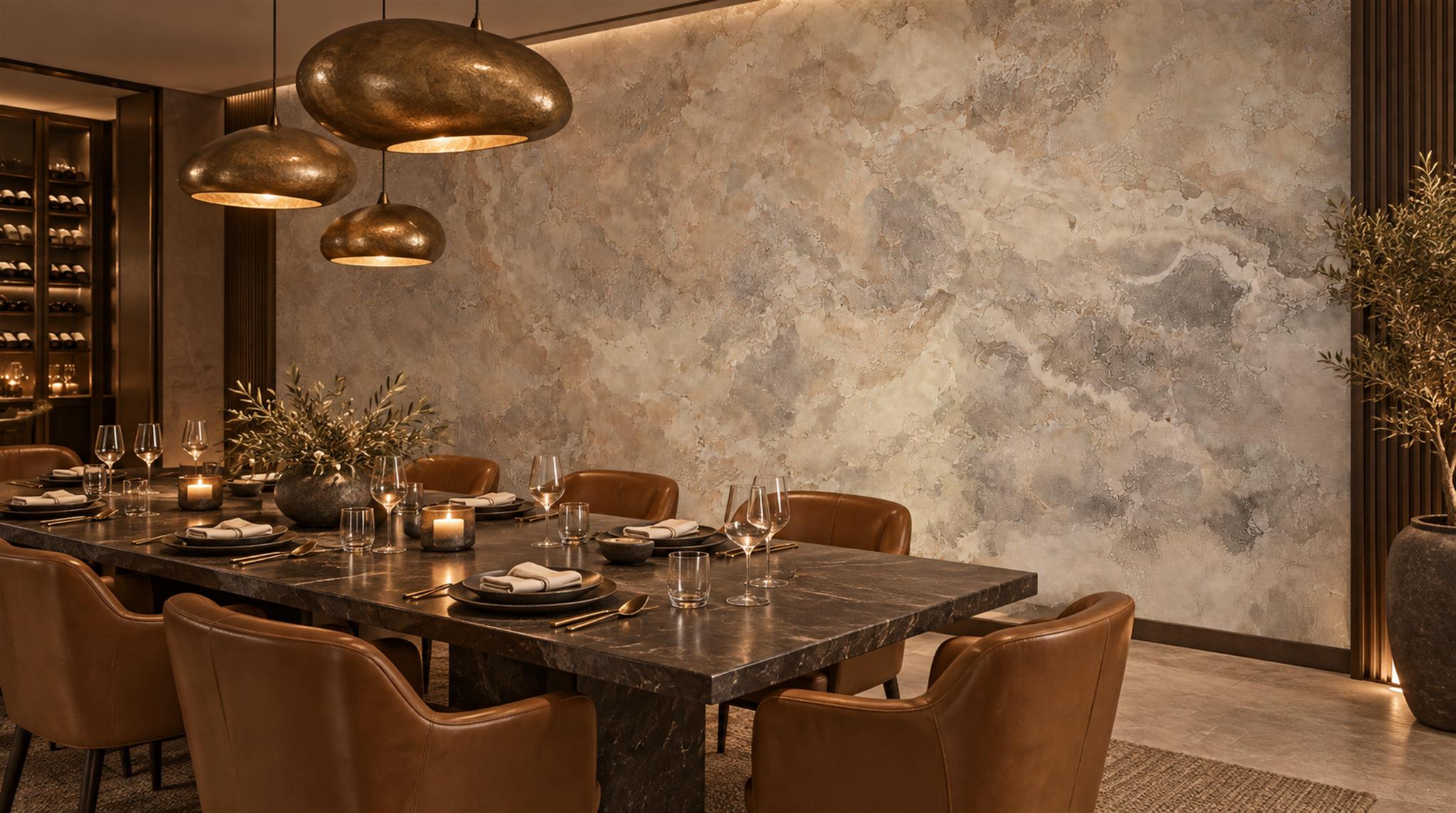 Taupe Stone Texture Wallpaper Mural Scene