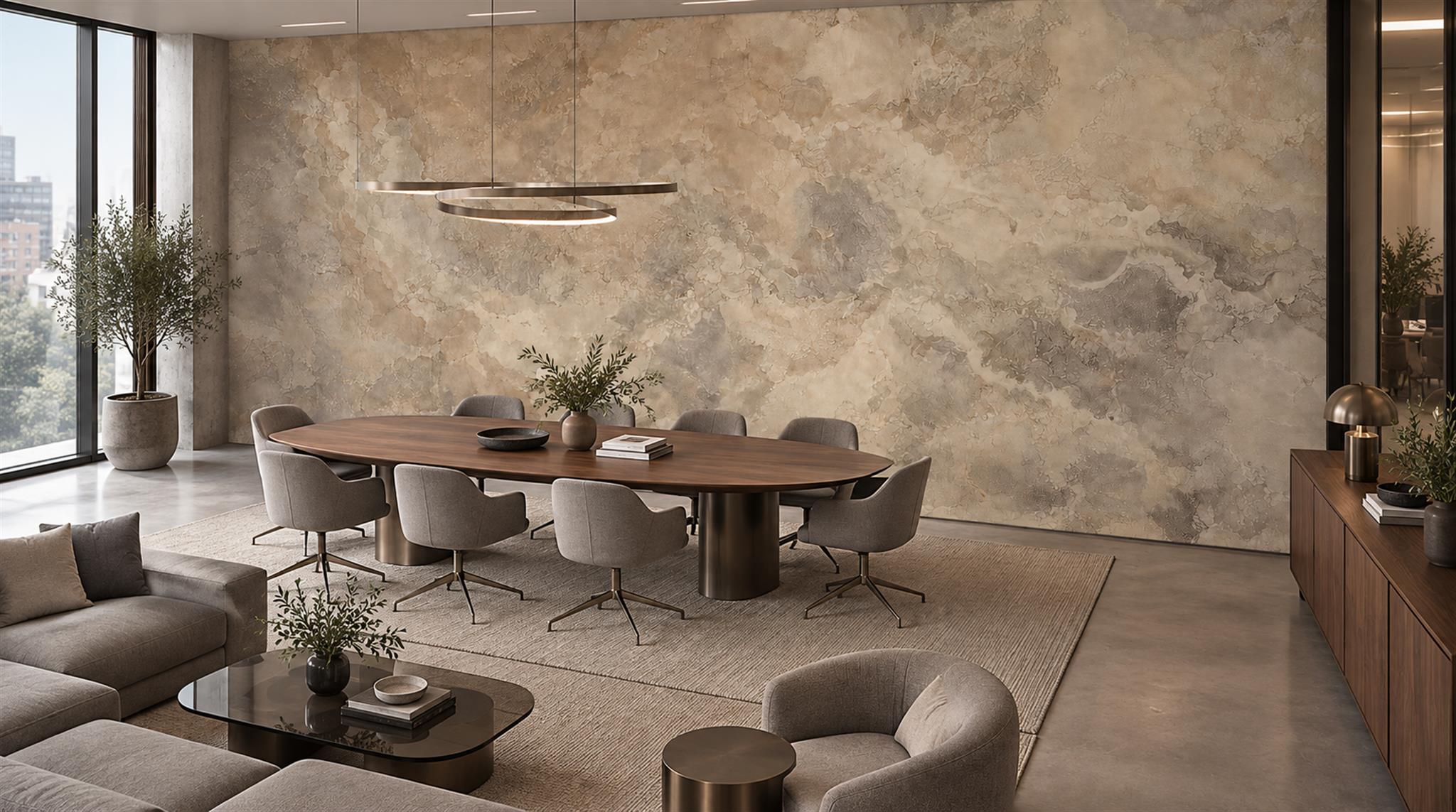 Taupe Stone Texture Wallpaper Mural Scene