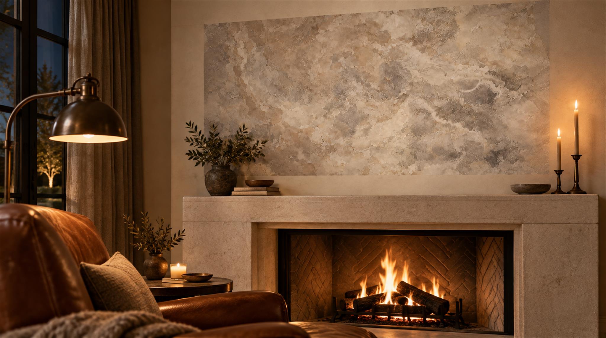 Taupe Stone Texture Wallpaper Mural Scene