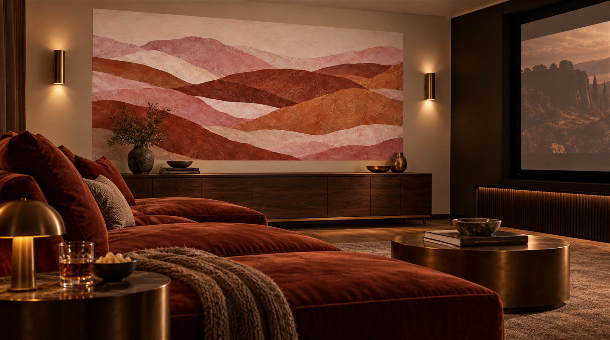 Neutral Abstract Geometry Wallpaper Mural Scene