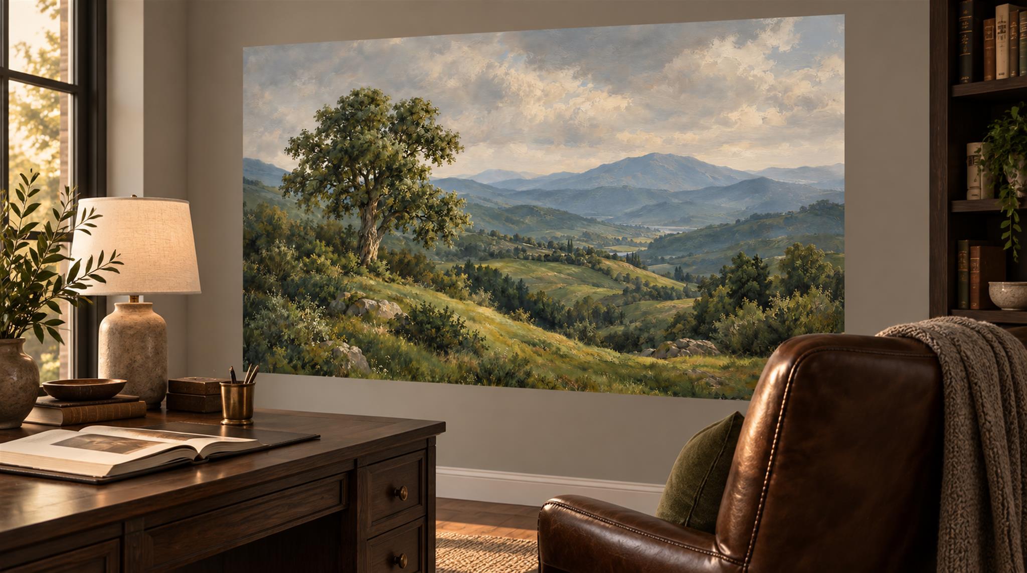 Green Decorative Wall Art Wallpaper Mural Scene
