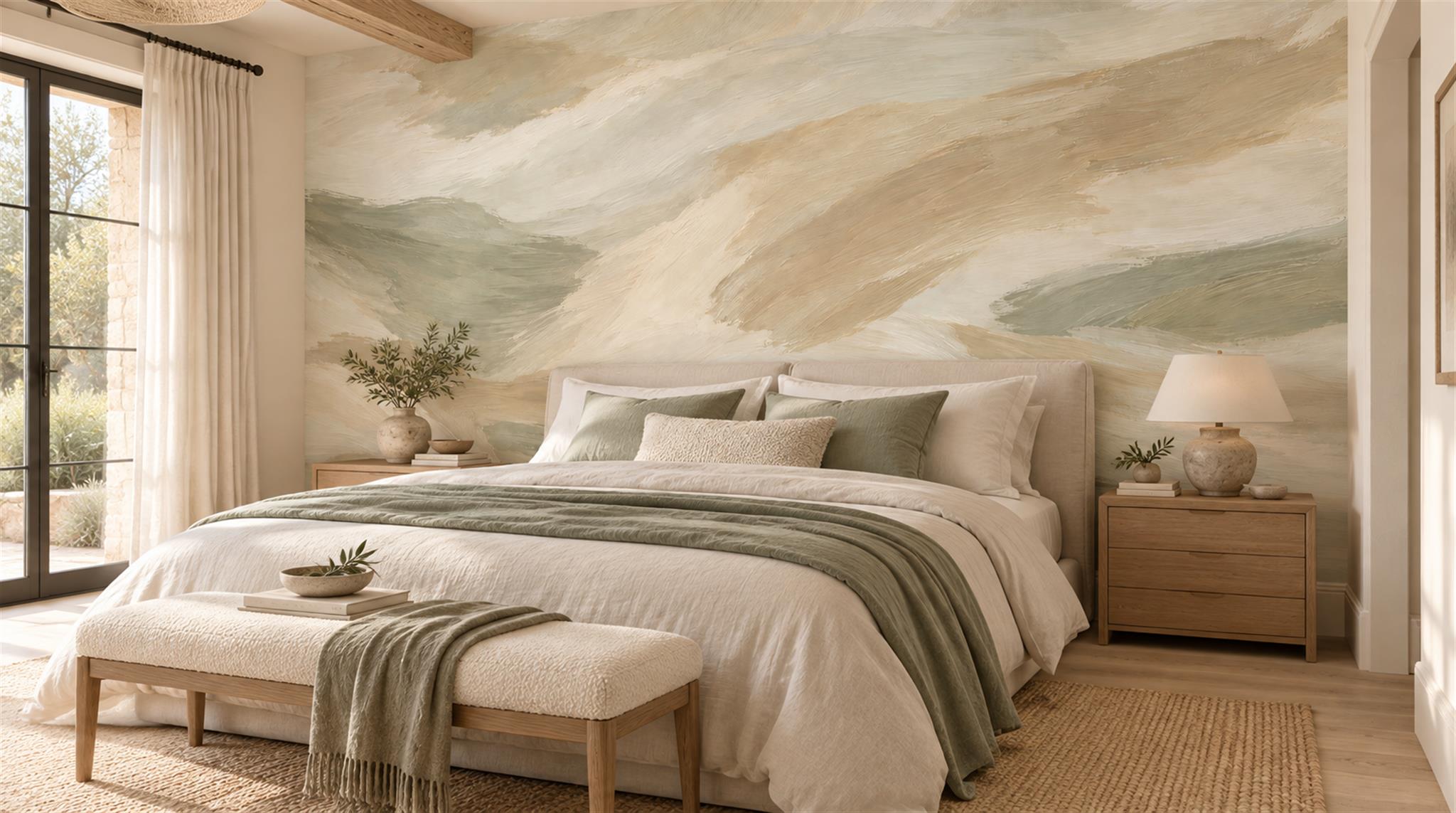 Beige Abstract Geometry Wallpaper Mural Main