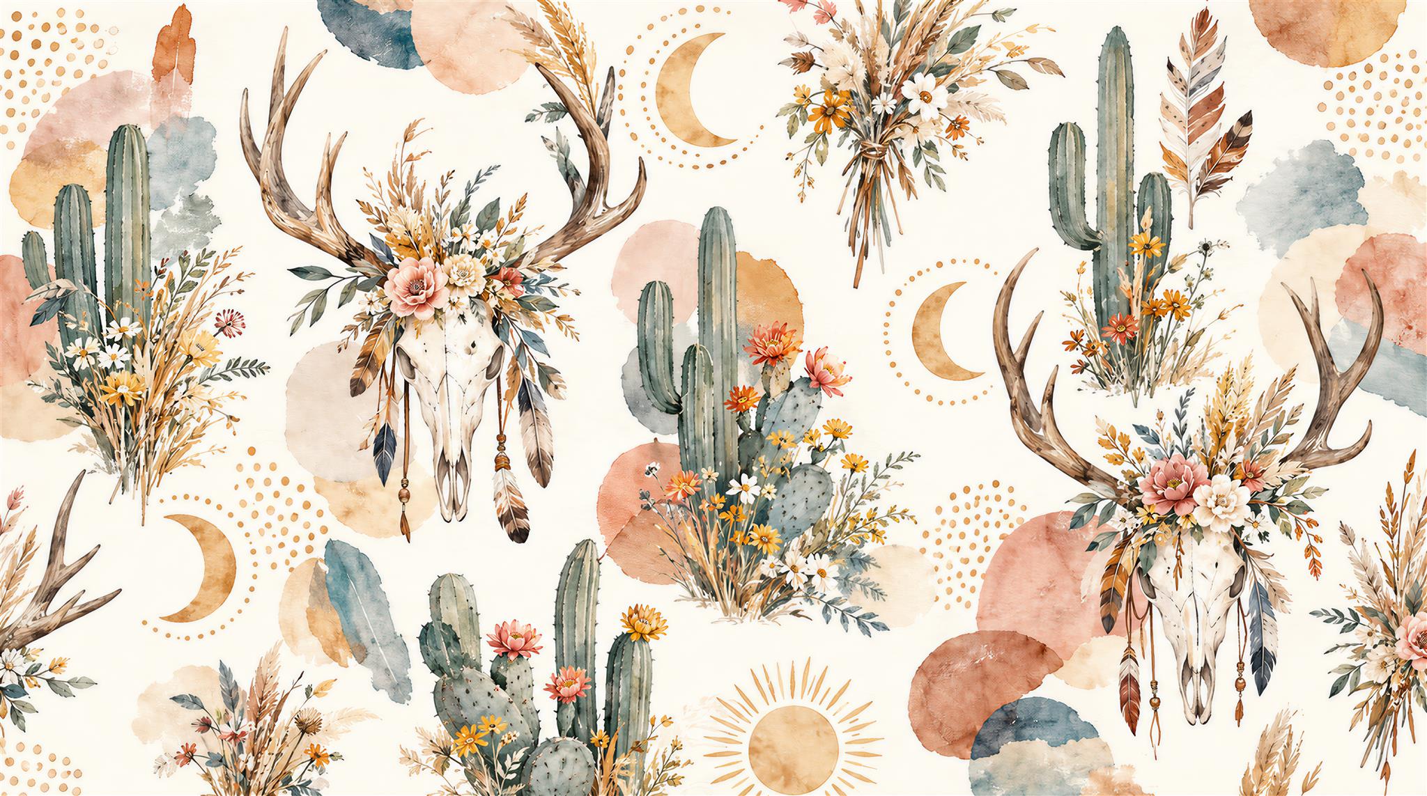 Neutral Leaf Patterning Wallpaper Mural Main
