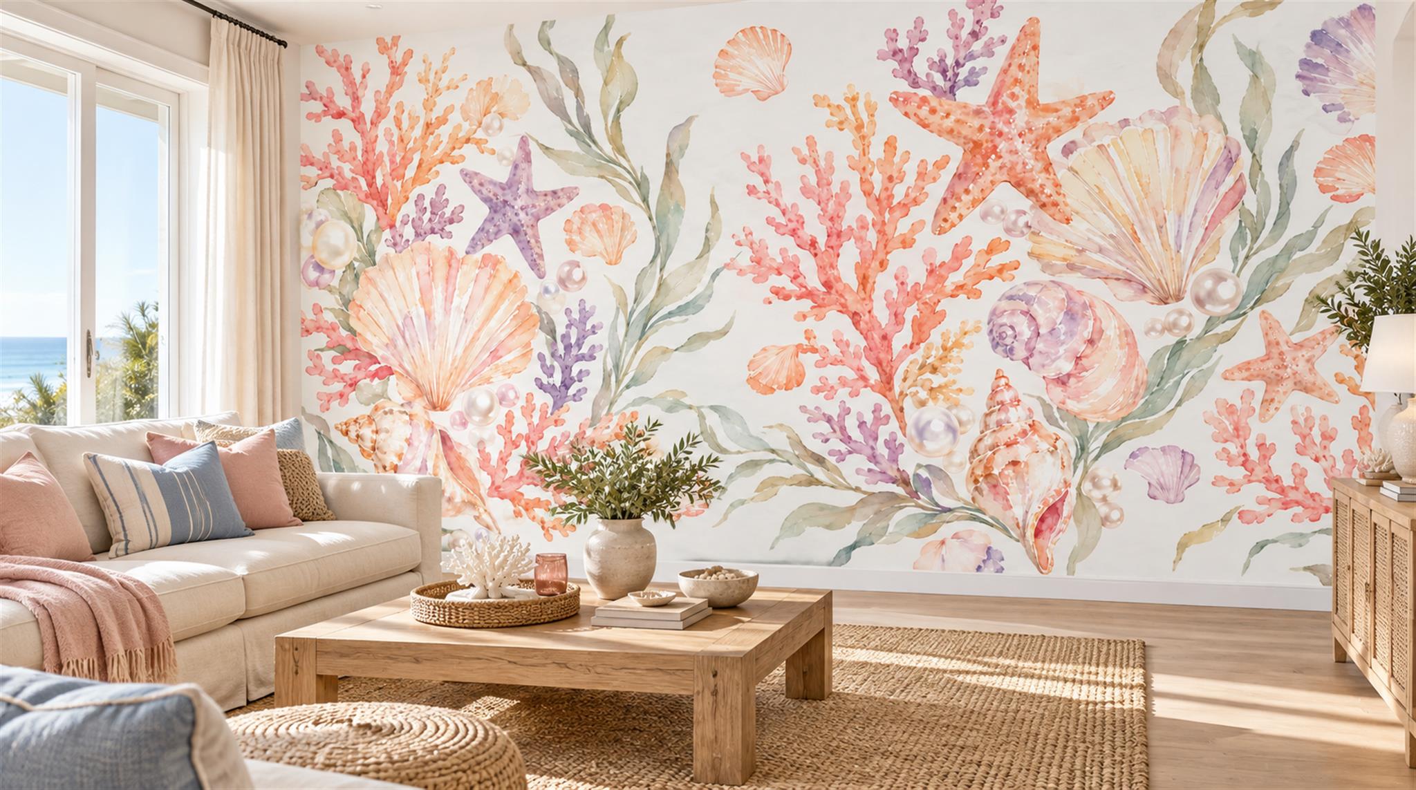 Soft Pastel Decorative Wall Art Wallpaper Mural Scene