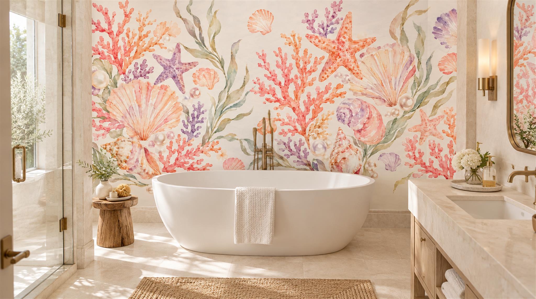 Soft Pastel Decorative Wall Art Wallpaper Mural Scene