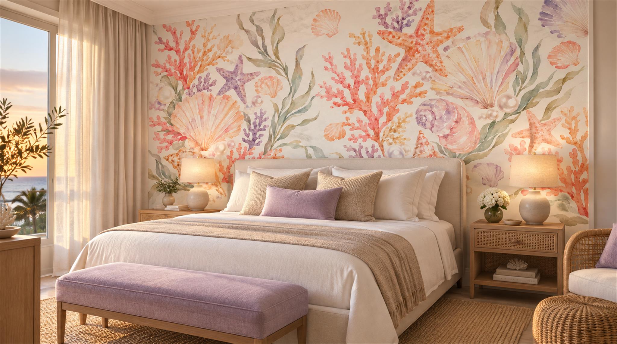 Soft Pastel Decorative Wall Art Wallpaper Mural Scene