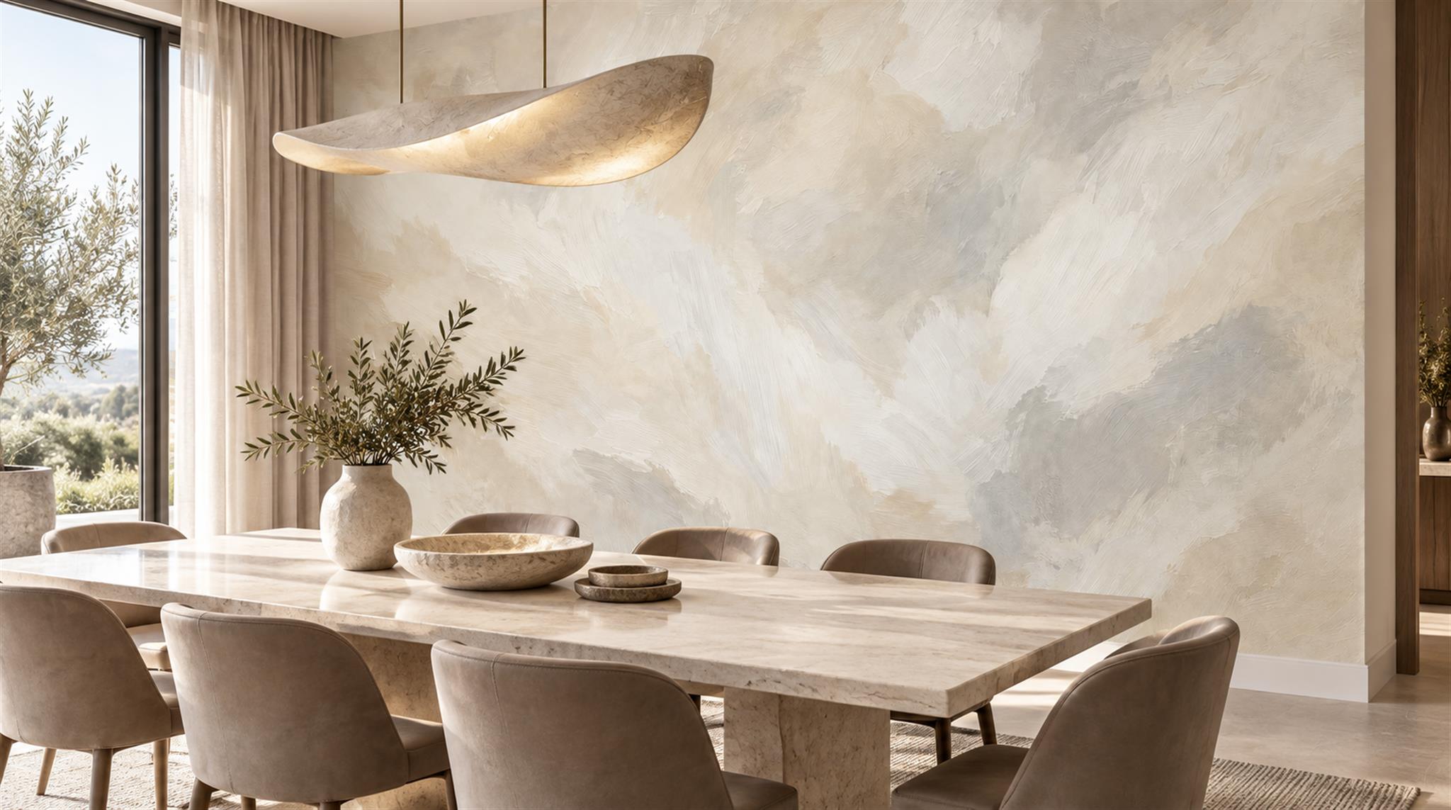Ivory Soft Cloudscape Wallpaper Mural Scene