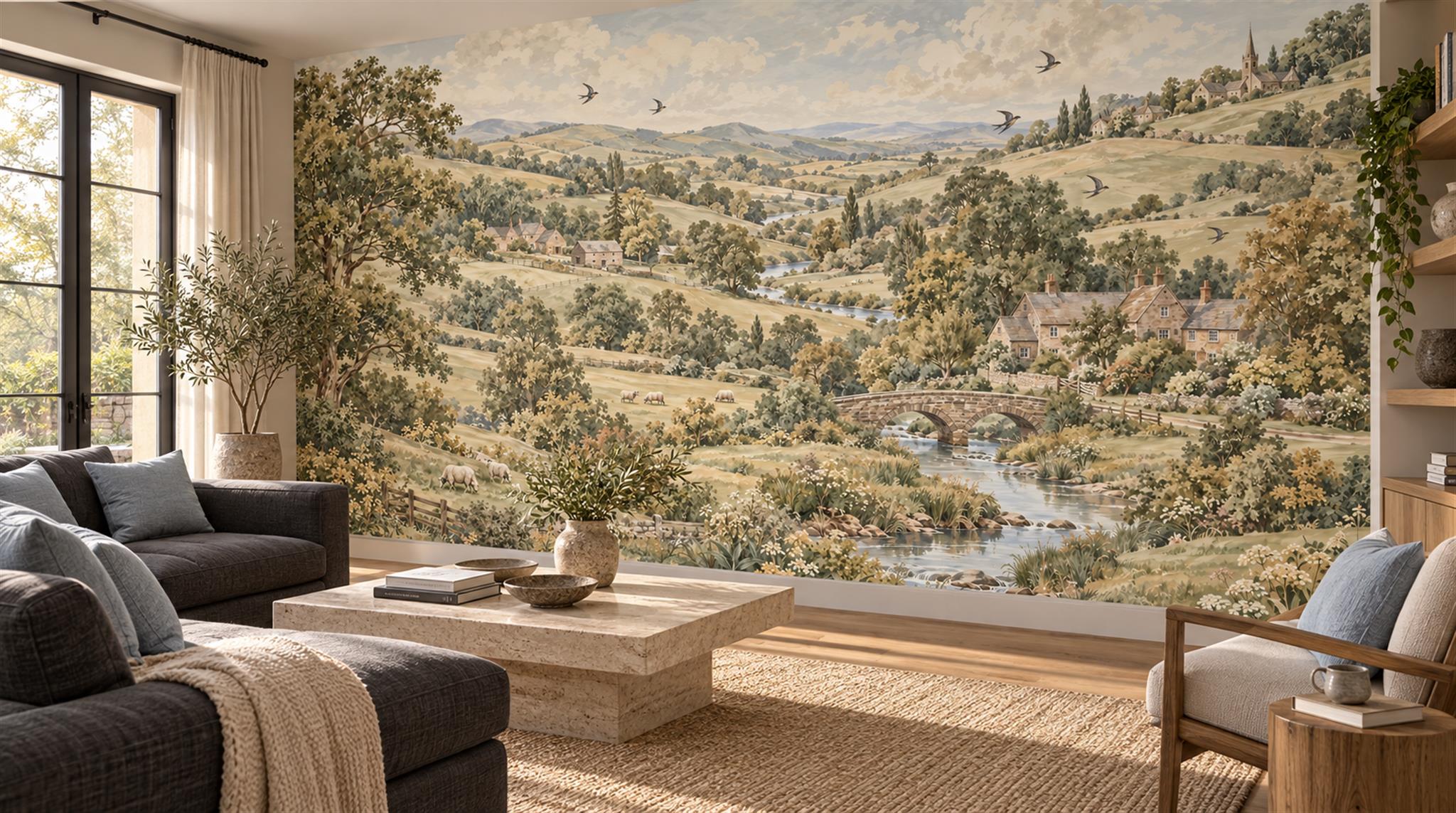 Olive Decorative Wall Art Wallpaper Mural Scene