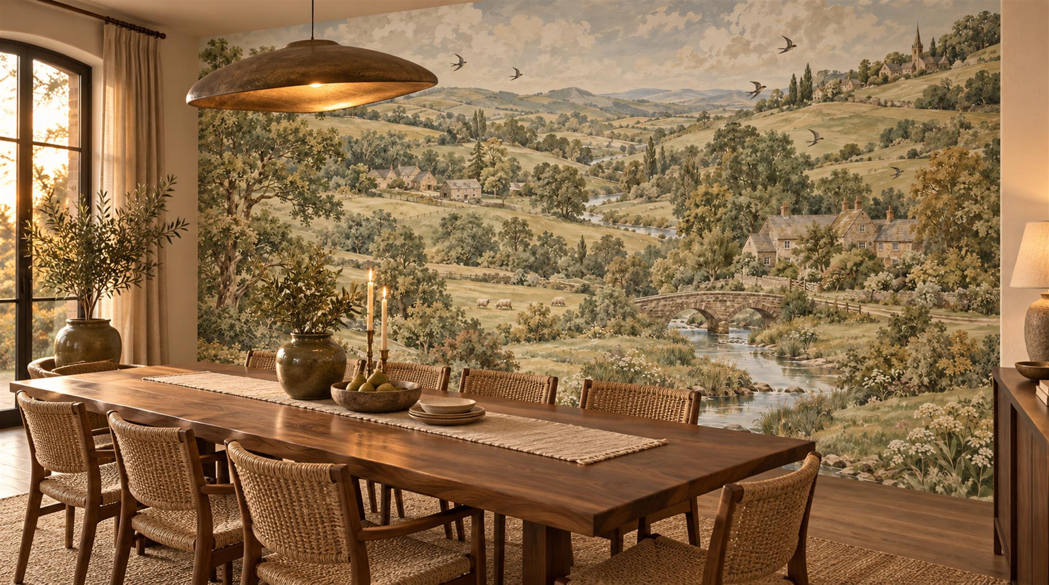 Olive Decorative Wall Art Wallpaper Mural Scene