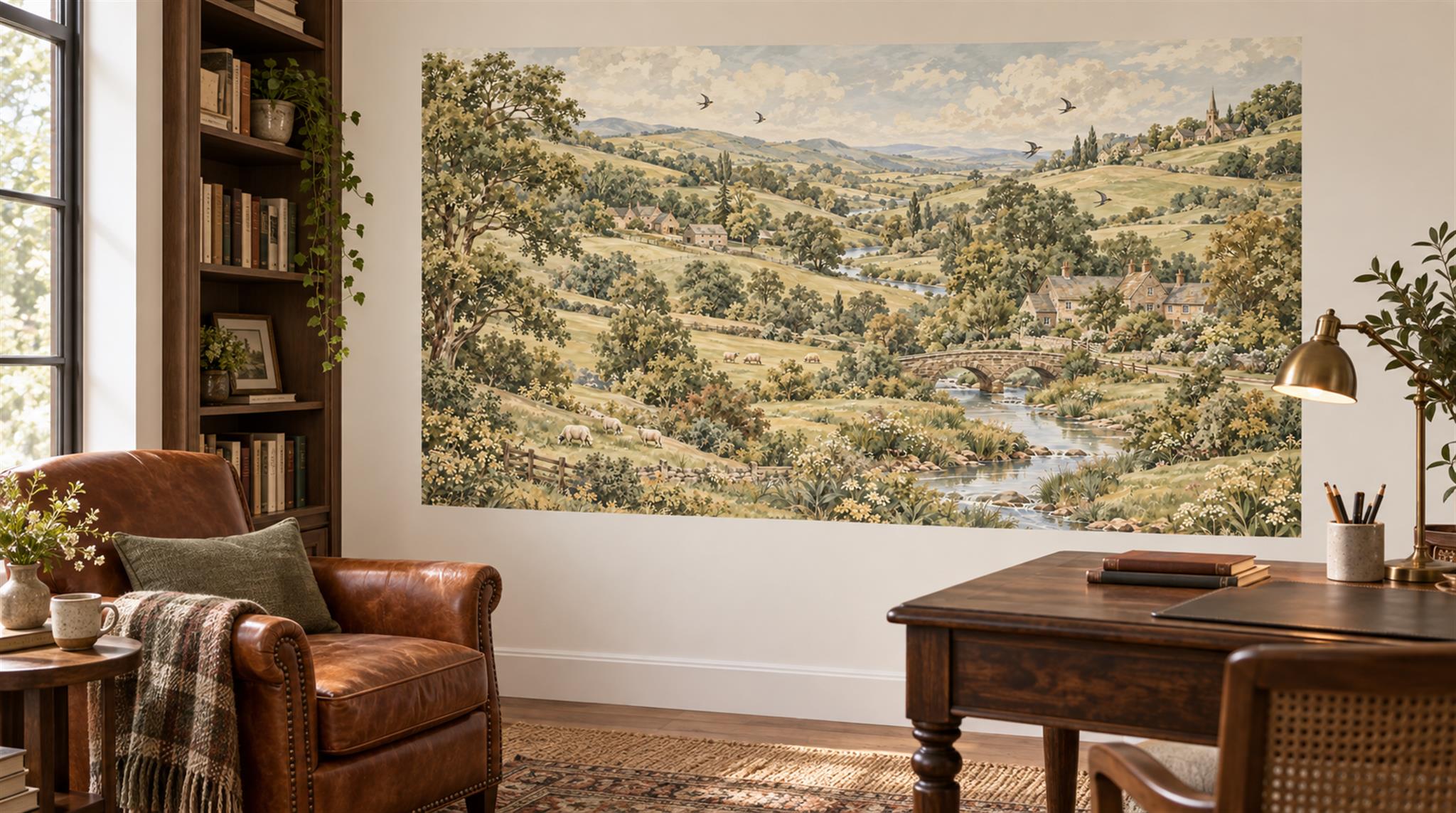 Olive Decorative Wall Art Wallpaper Mural Scene