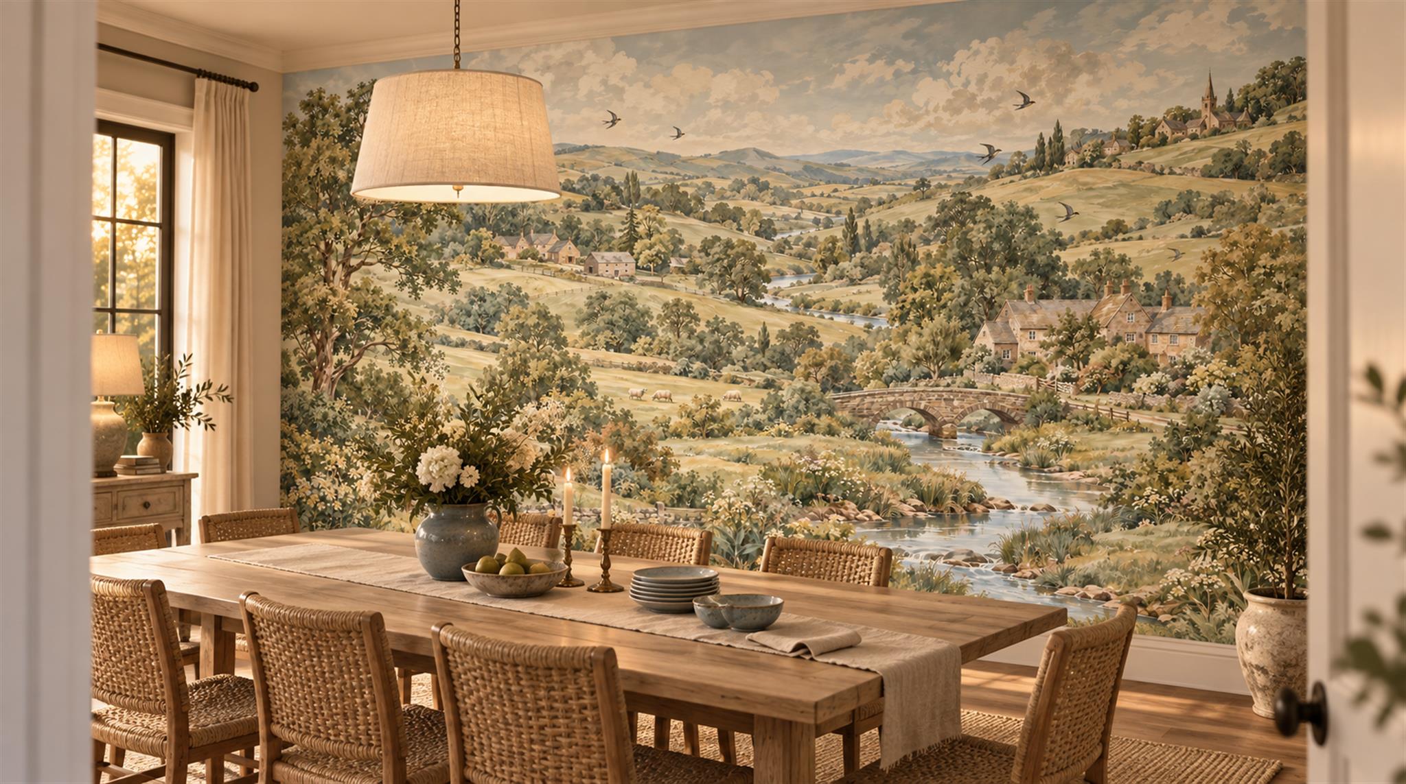 Olive Decorative Wall Art Wallpaper Mural Scene