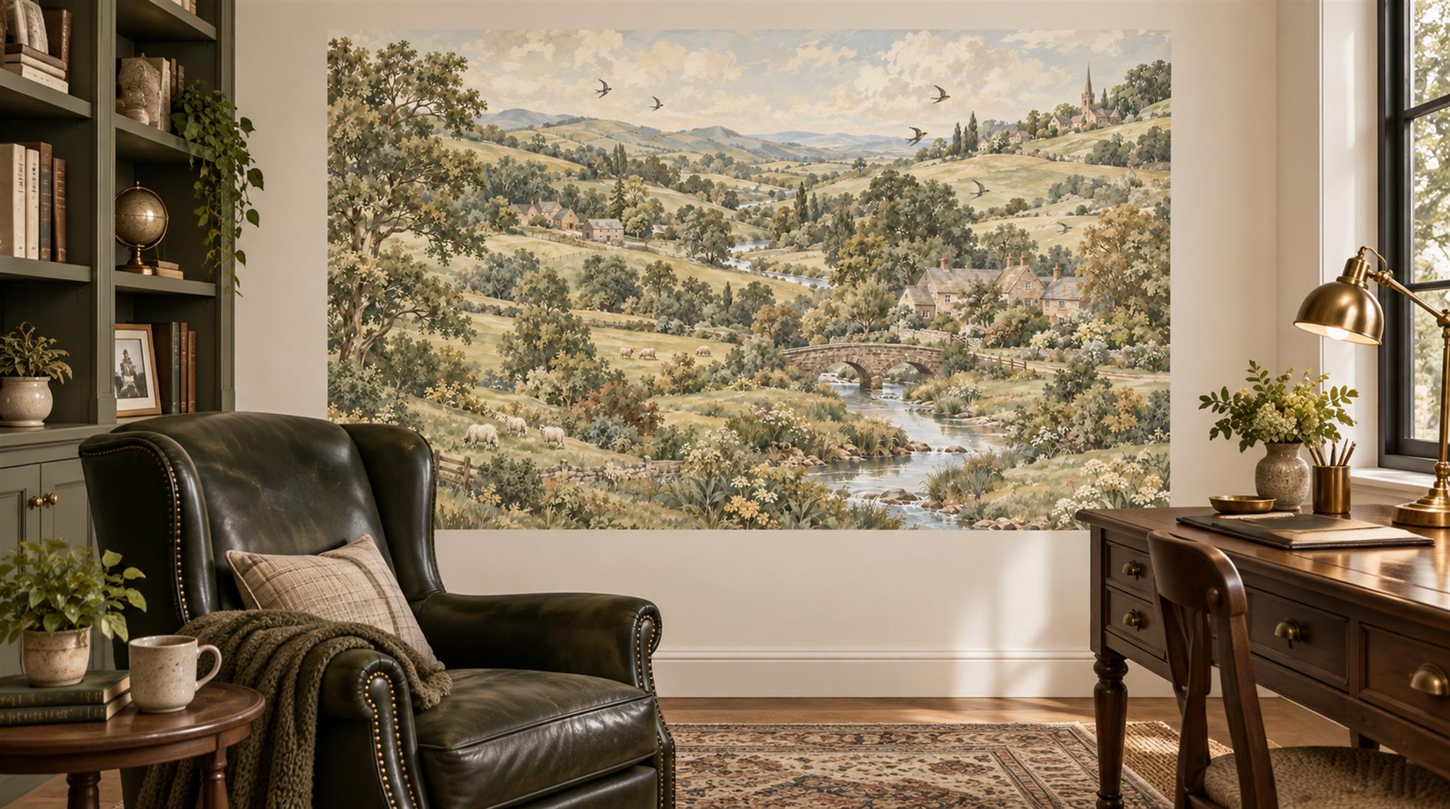 Olive Decorative Wall Art Wallpaper Mural Scene