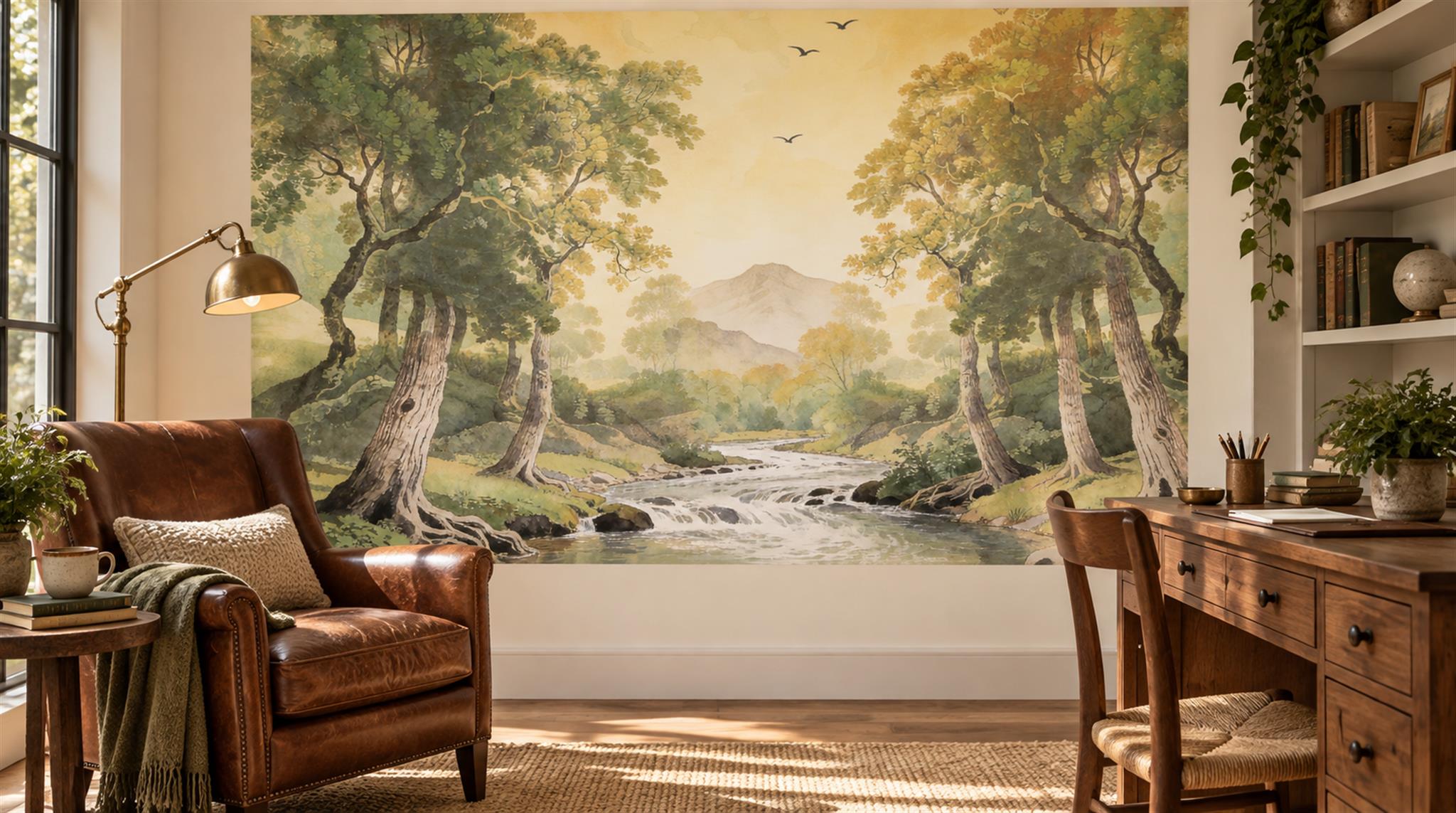 Gold Decorative Wall Art Wallpaper Mural Scene