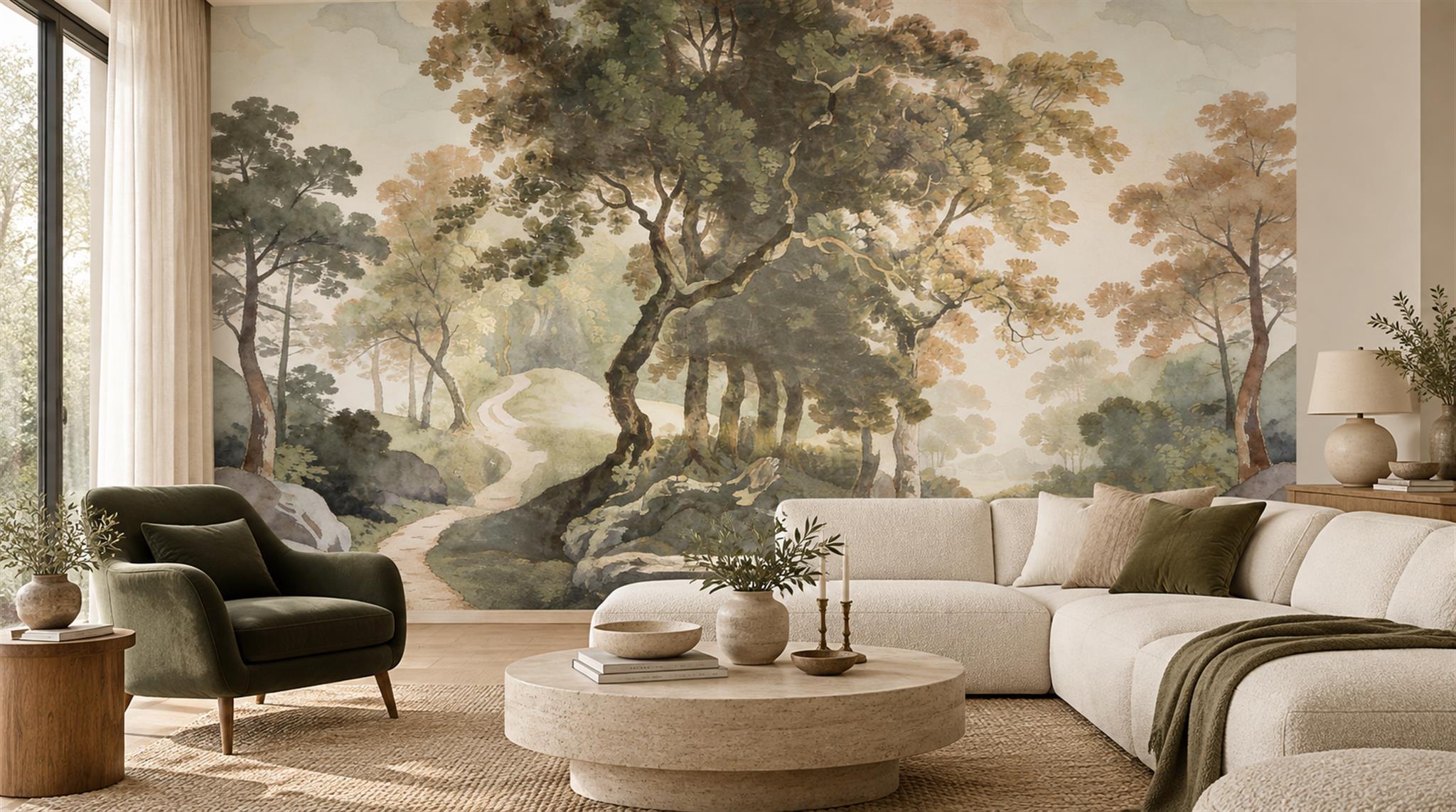 Sepia Decorative Wall Art Wallpaper Mural Scene