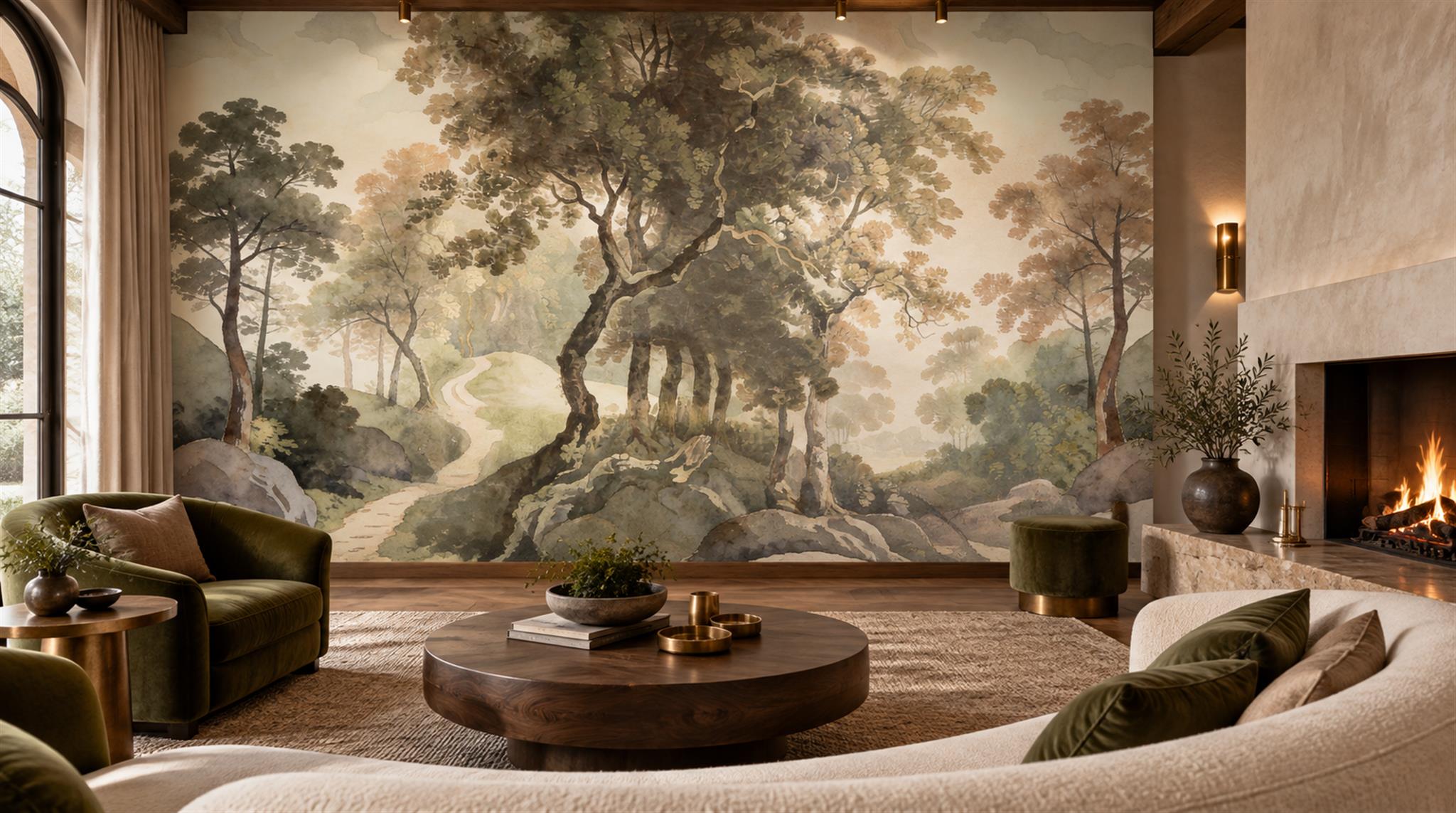 Sepia Decorative Wall Art Wallpaper Mural Scene