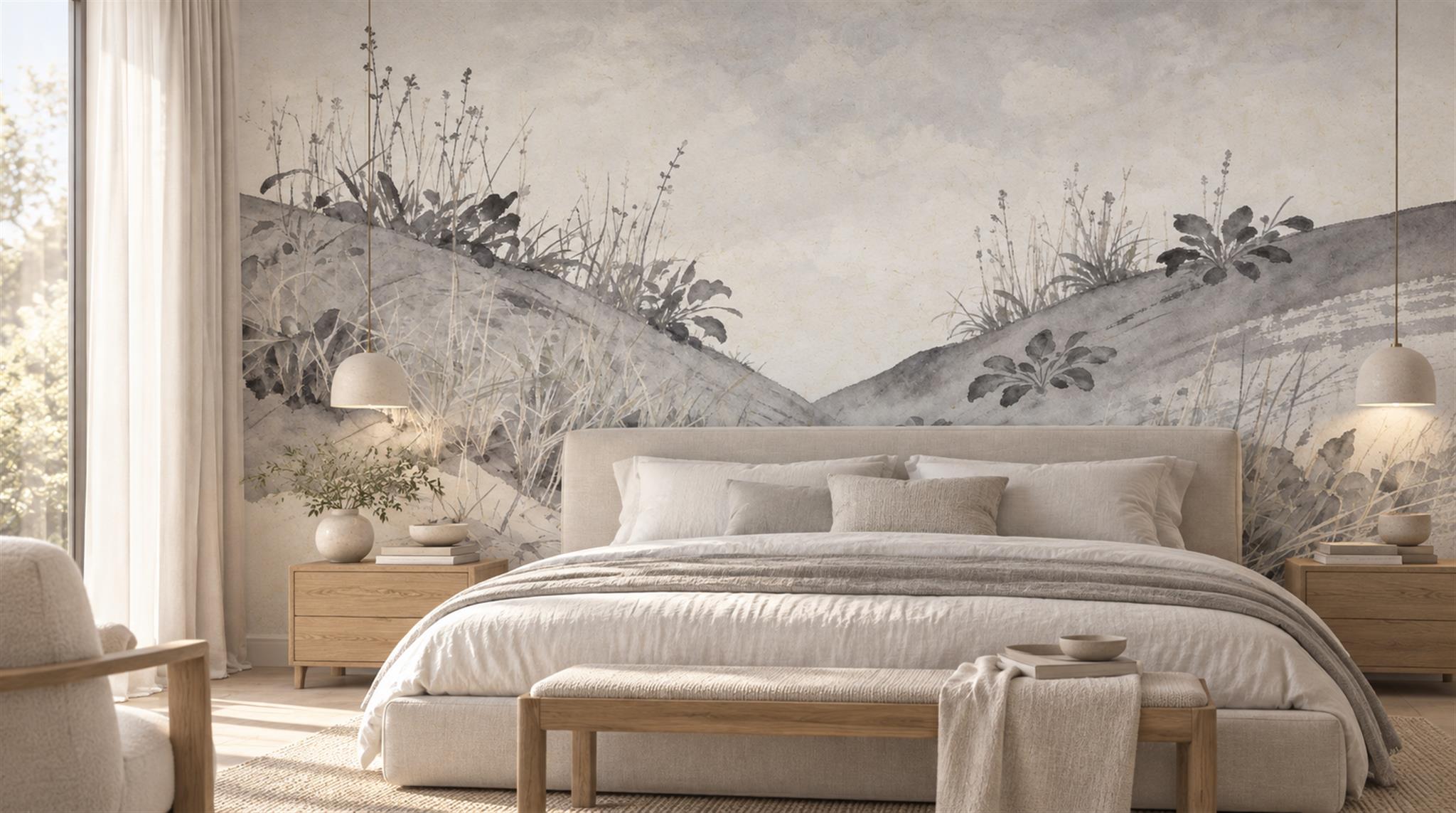 Grey Decorative Wall Art Wallpaper Mural Main