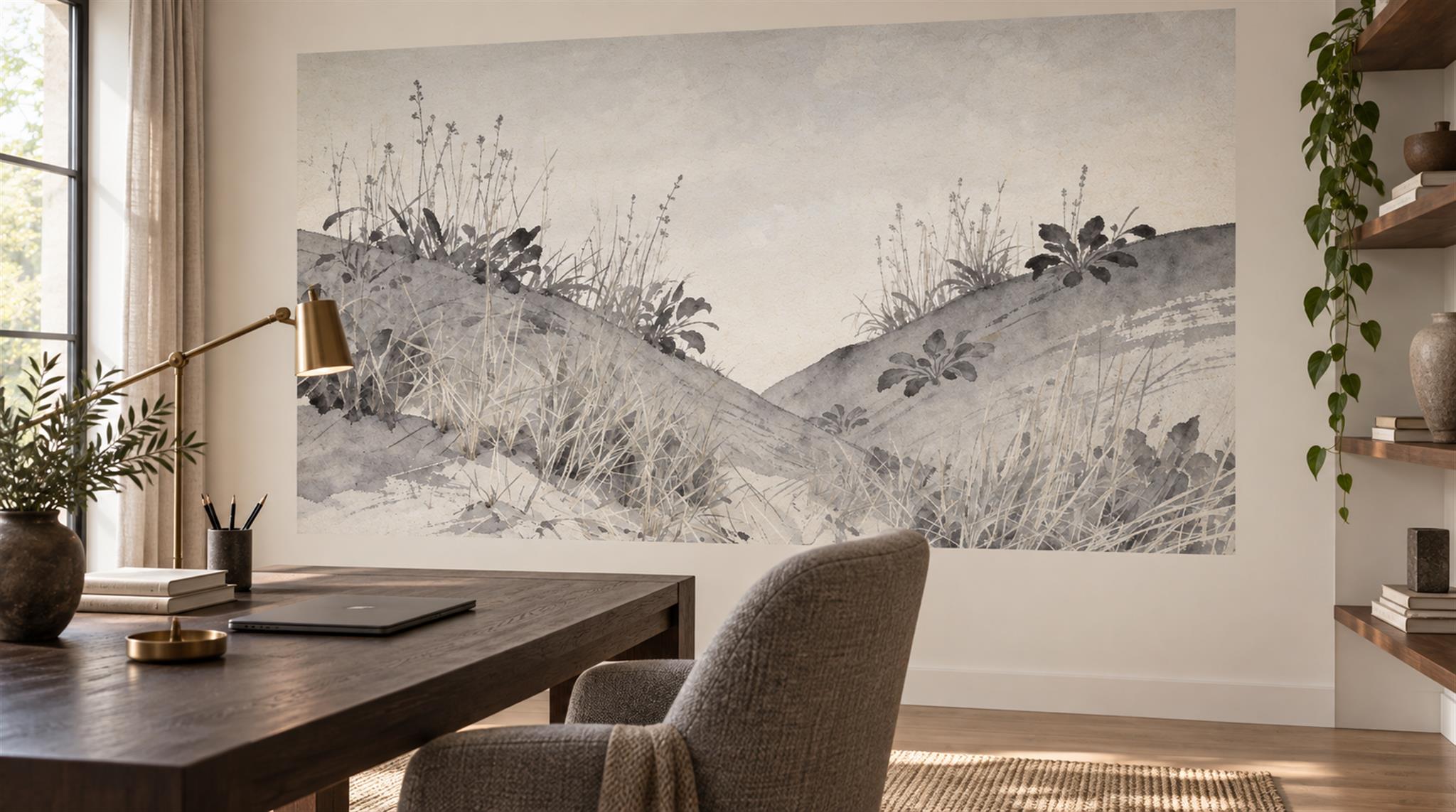 Grey Decorative Wall Art Wallpaper Mural Scene