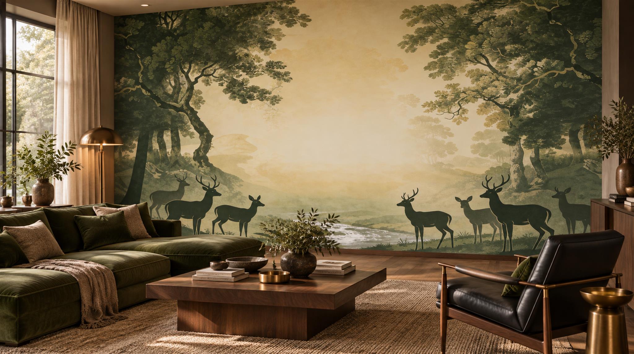 Gold Decorative Wall Art Wallpaper Mural Scene