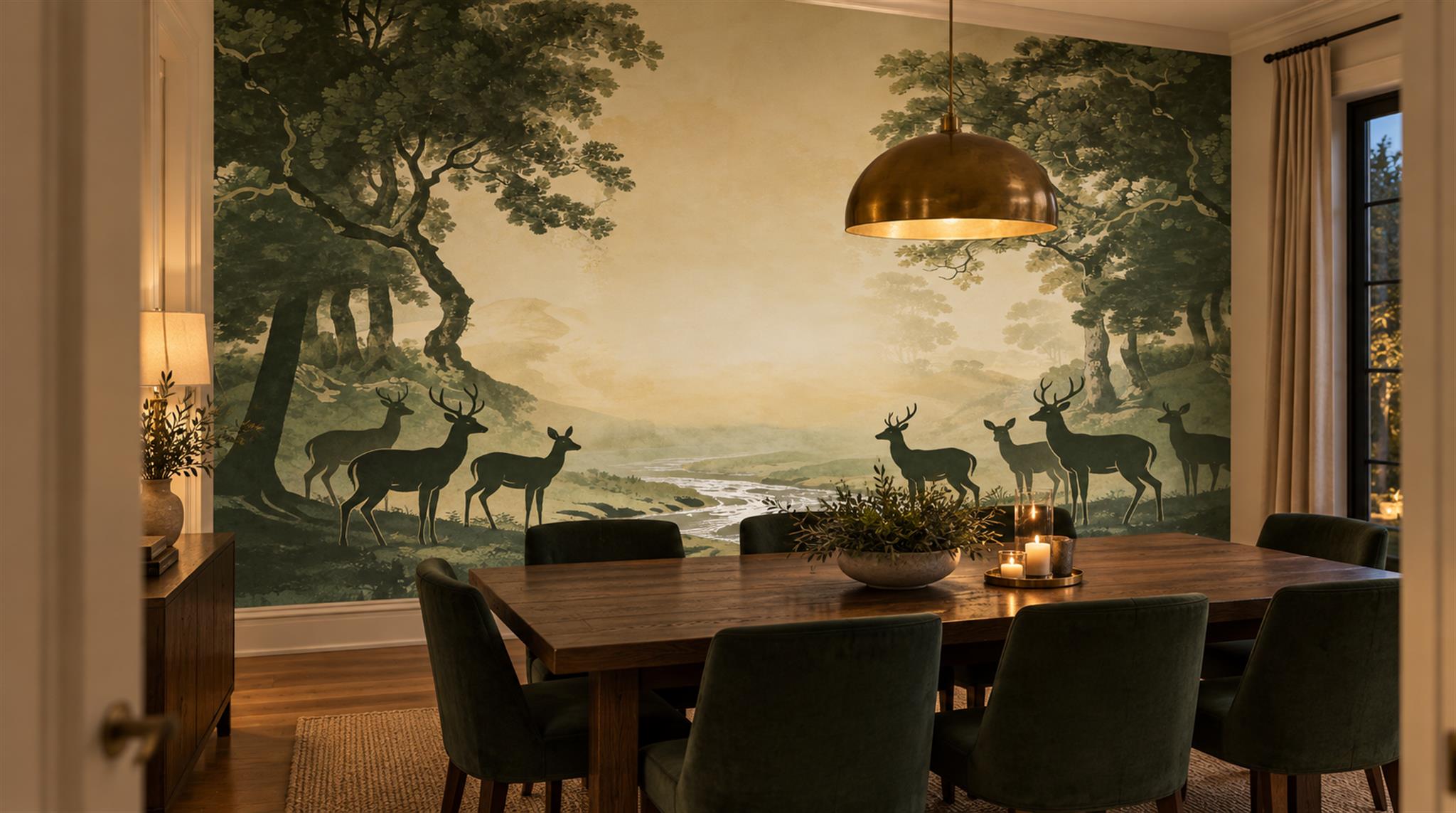 Gold Decorative Wall Art Wallpaper Mural Scene