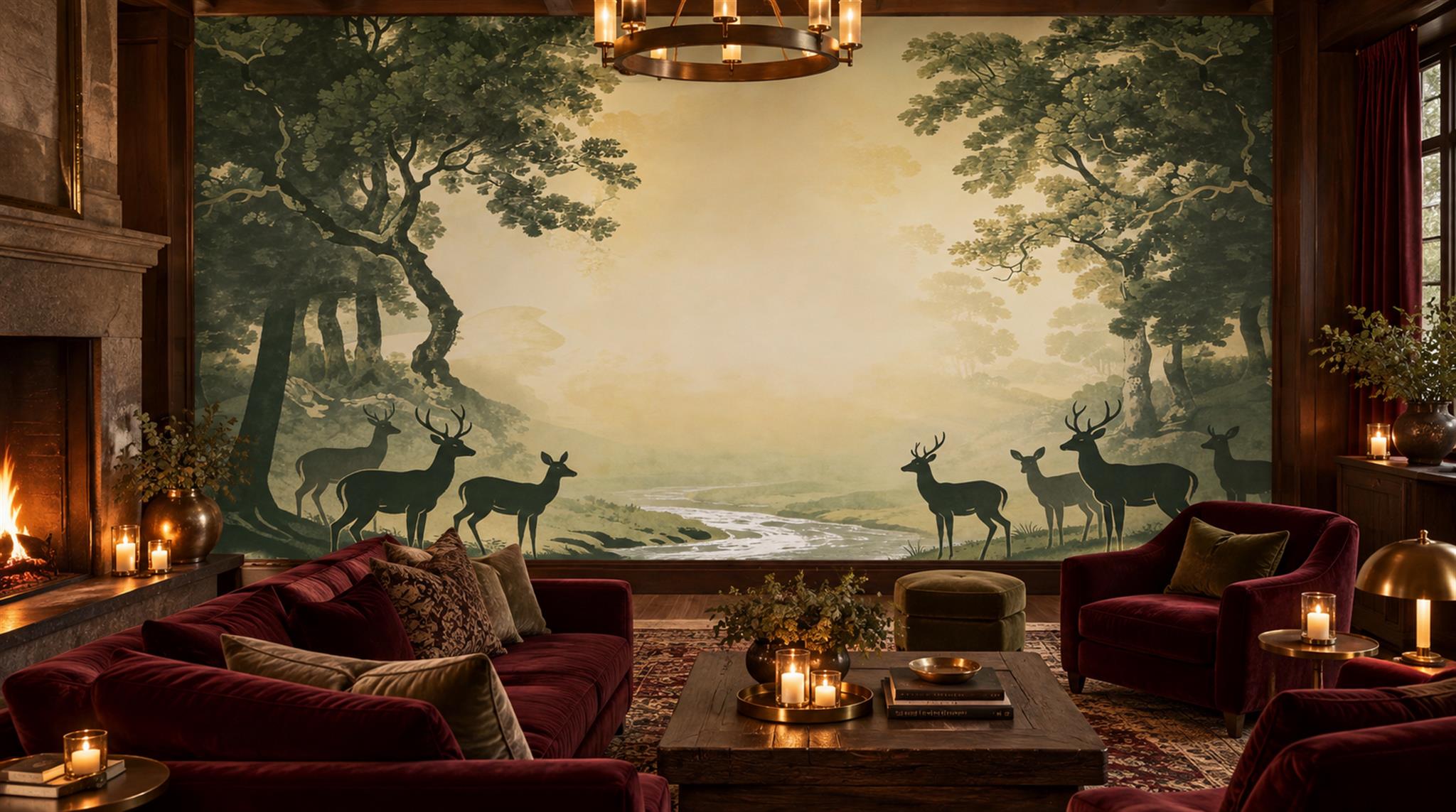 Gold Decorative Wall Art Wallpaper Mural Scene