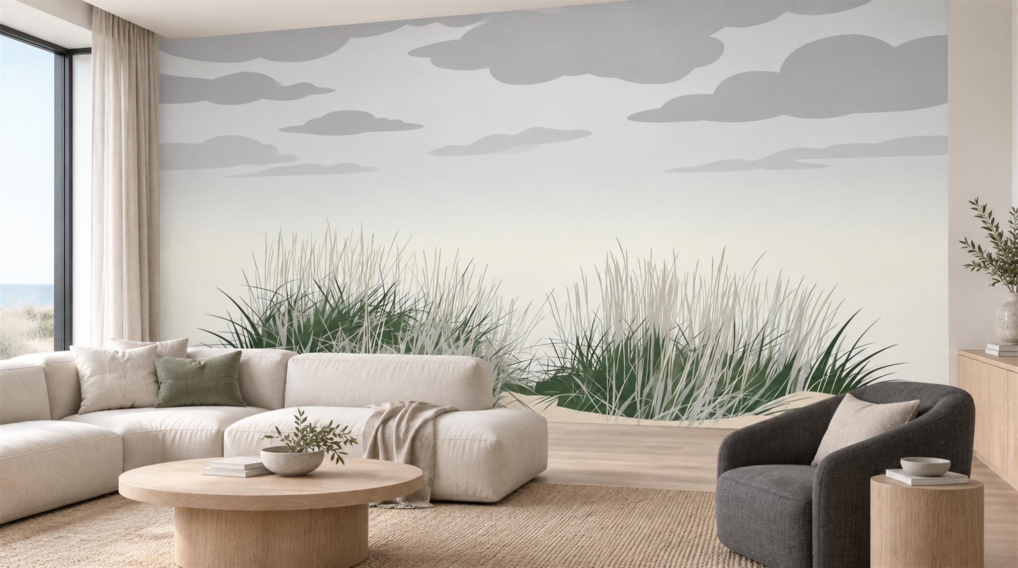 Grey Decorative Wall Art Wallpaper Mural Scene