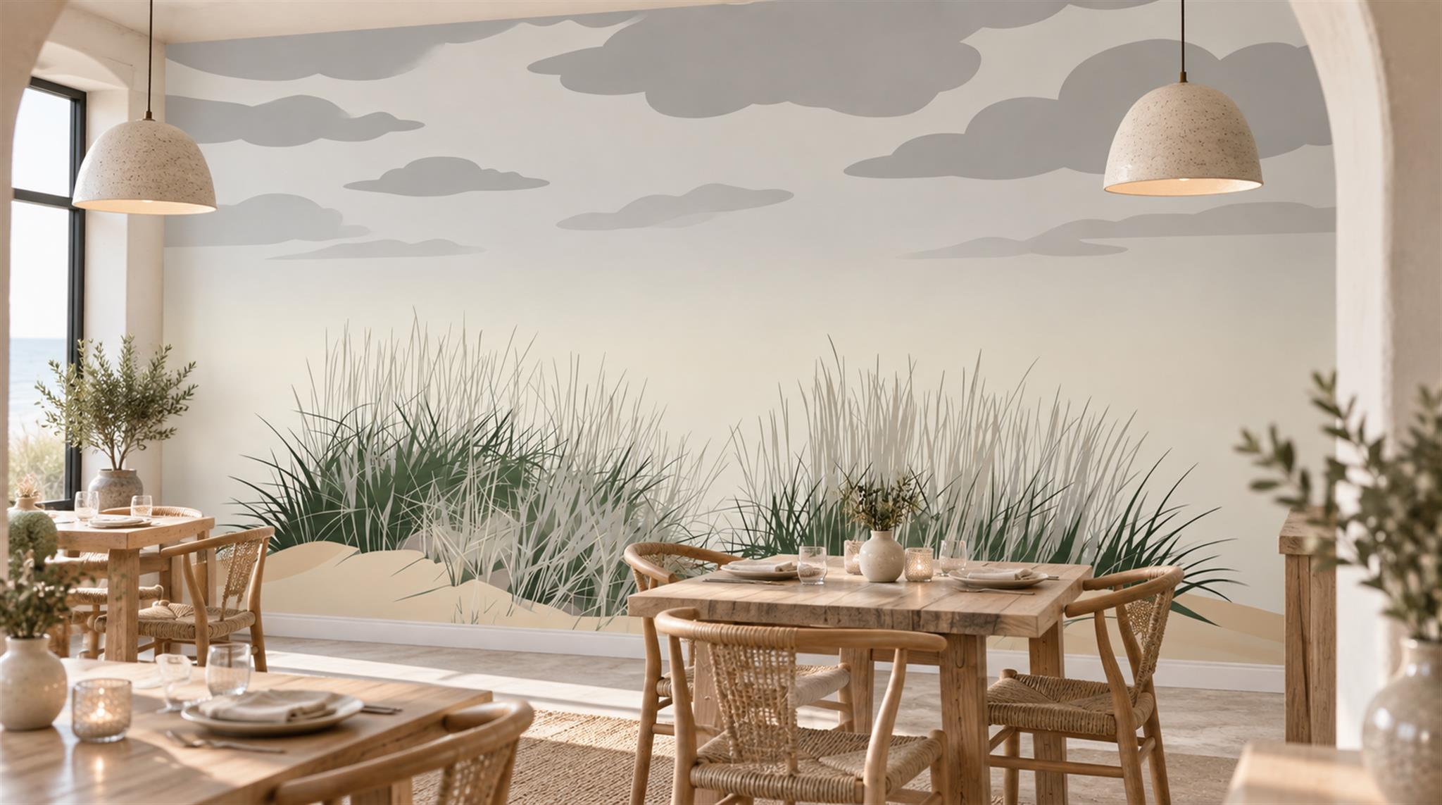 Grey Decorative Wall Art Wallpaper Mural Scene