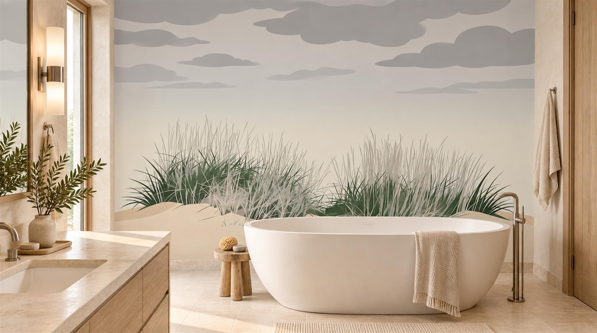 Grey Decorative Wall Art Wallpaper Mural Scene