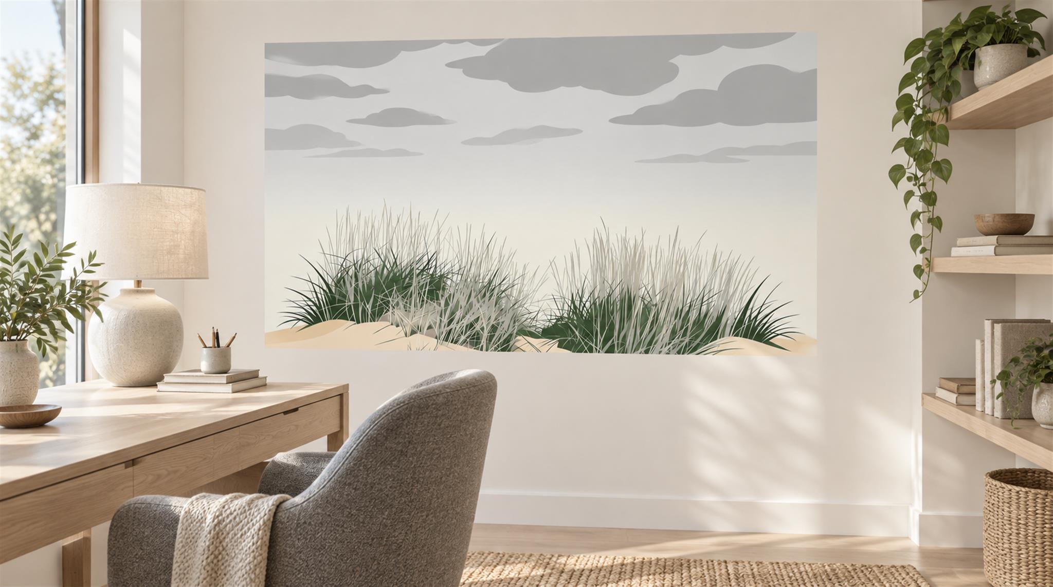 Grey Decorative Wall Art Wallpaper Mural Scene