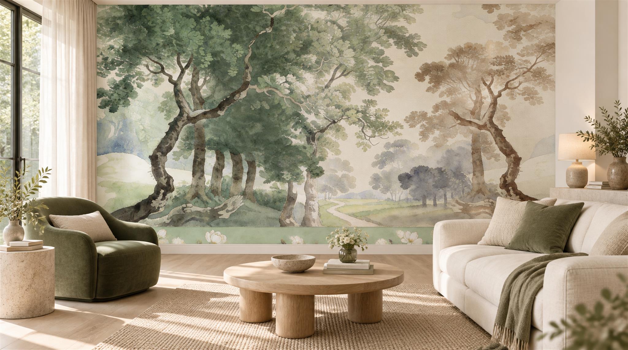 Ivory Decorative Wall Art Wallpaper Mural Scene