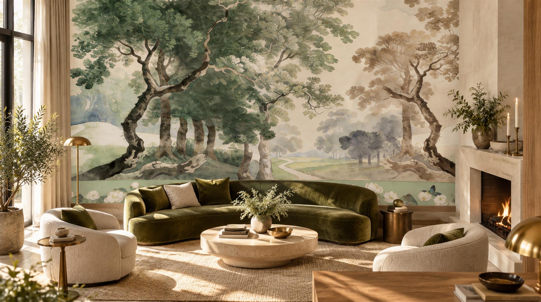 Ivory Decorative Wall Art Wallpaper Mural Scene