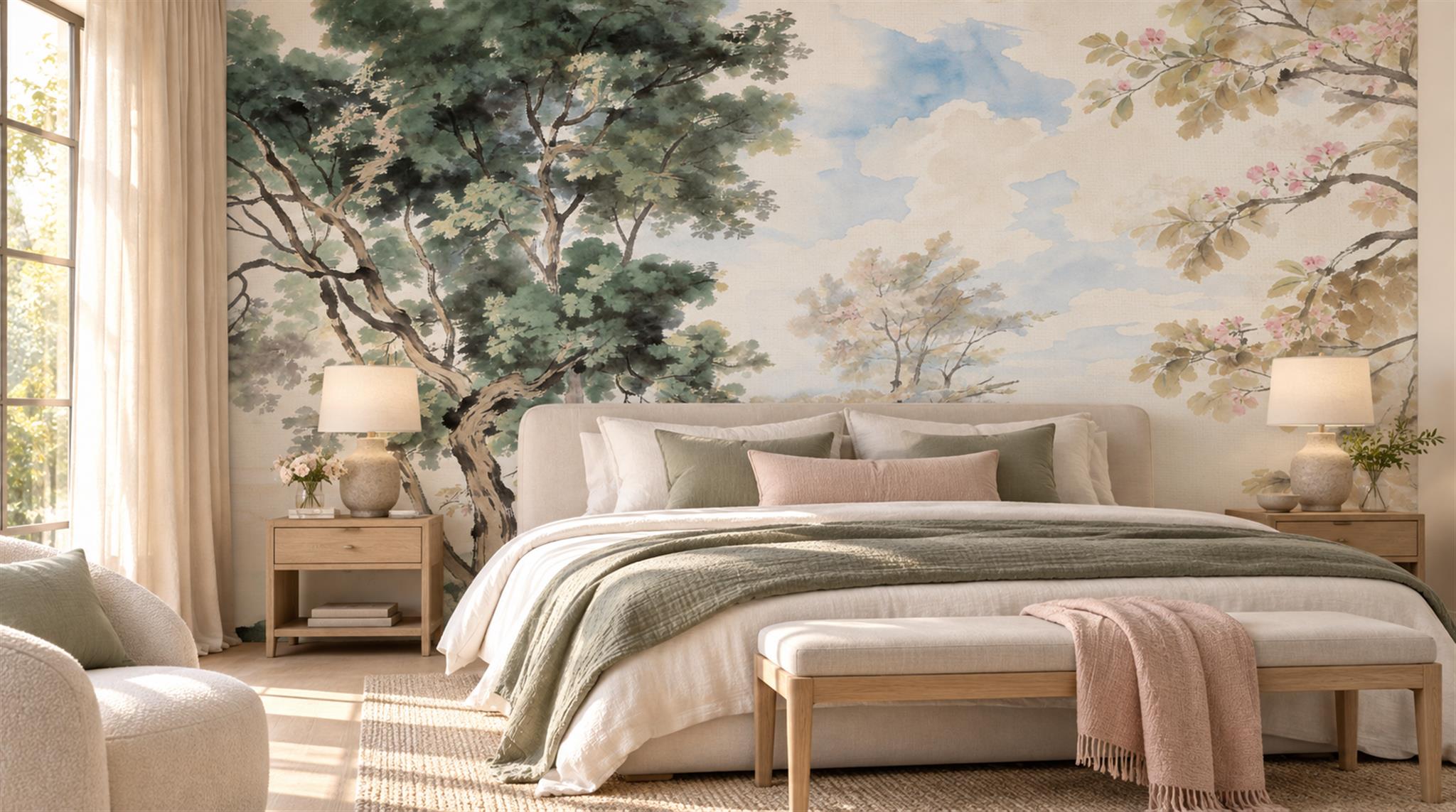 Blue Decorative Wall Art Wallpaper Mural Main