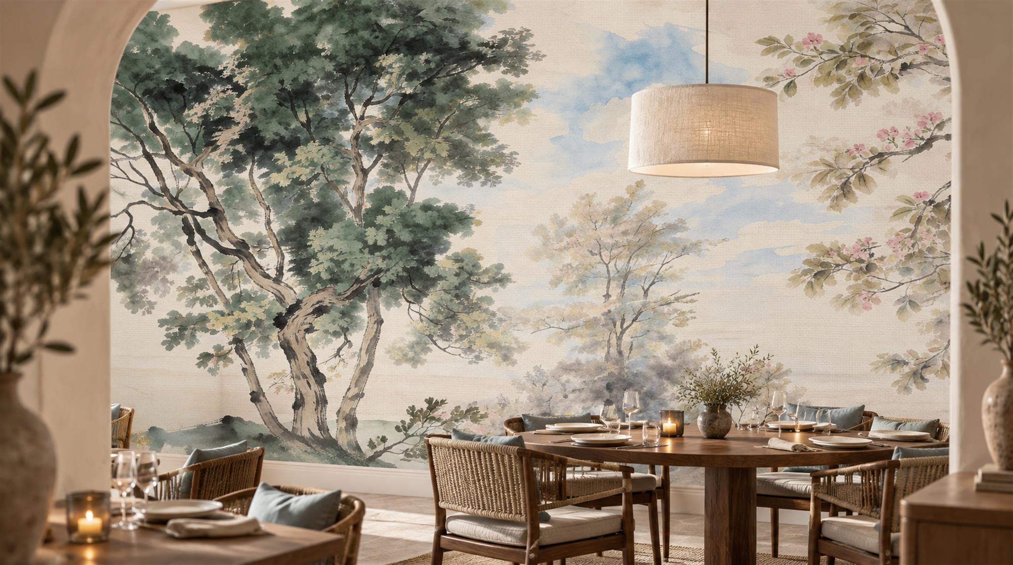 Blue Decorative Wall Art Wallpaper Mural Scene