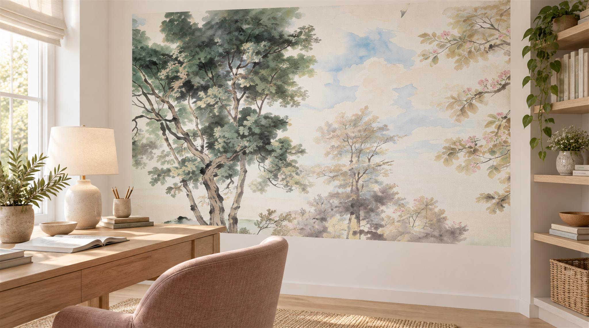 Blue Decorative Wall Art Wallpaper Mural Scene